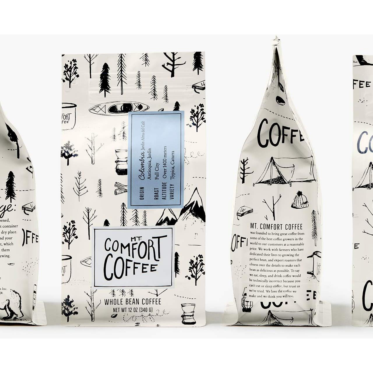 Mt Comfort Coffee Colombia Full City Roast, 12 Oz Bag - Bold & Robust Arabica Beans From Colombia, Full City Roasted For Rich Flavor - Sourced From Small, Colombian Coffee Farms - Roasted Whole Beans