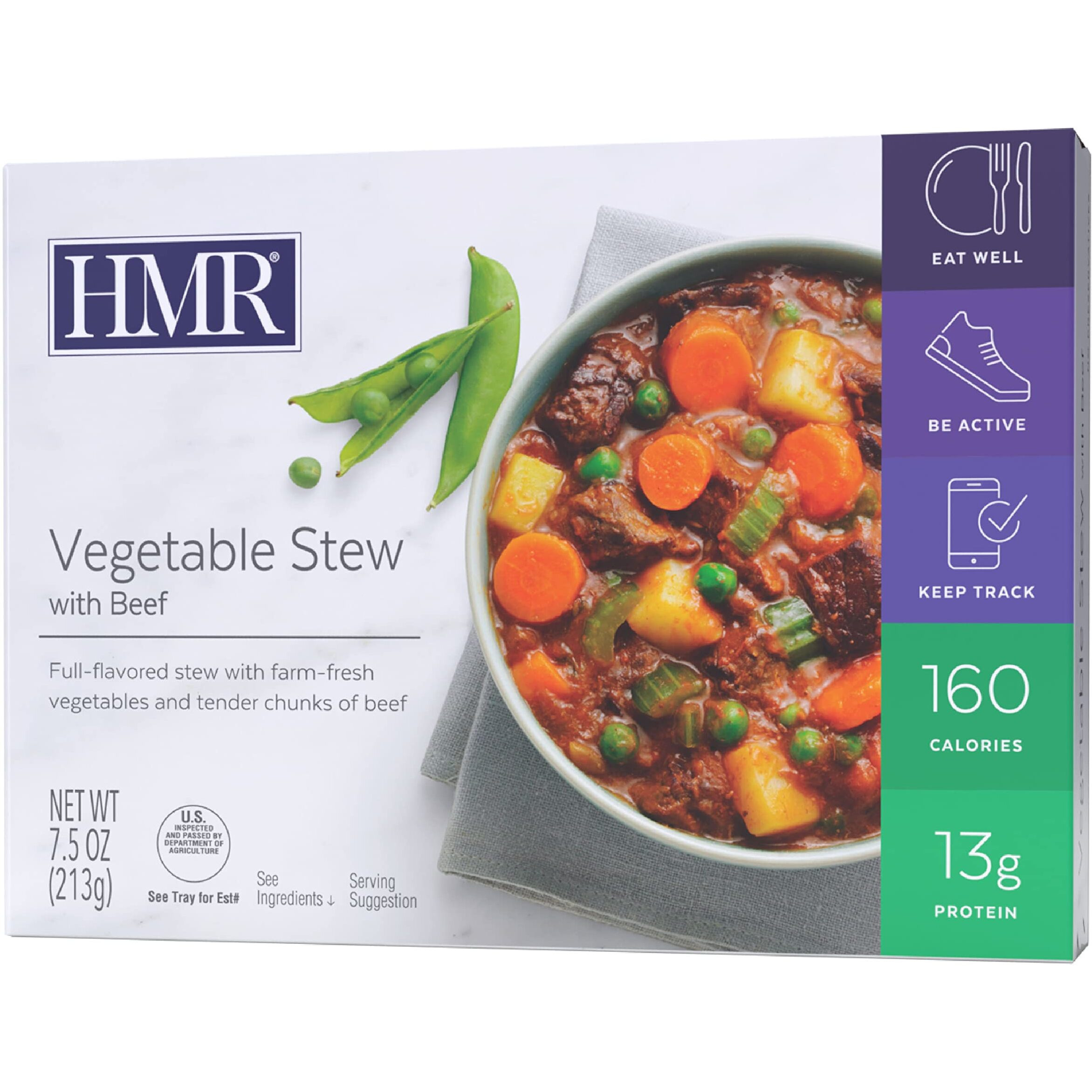Hmr Vegetable Stew With Beef Entr  E | Pre-Packaged Lunch Or Dinner To Support Weight Loss | Ready To Eat | 13G Of Protein | Low Calorie Food | 8Oz Serving Per Meal | Pack Of 6