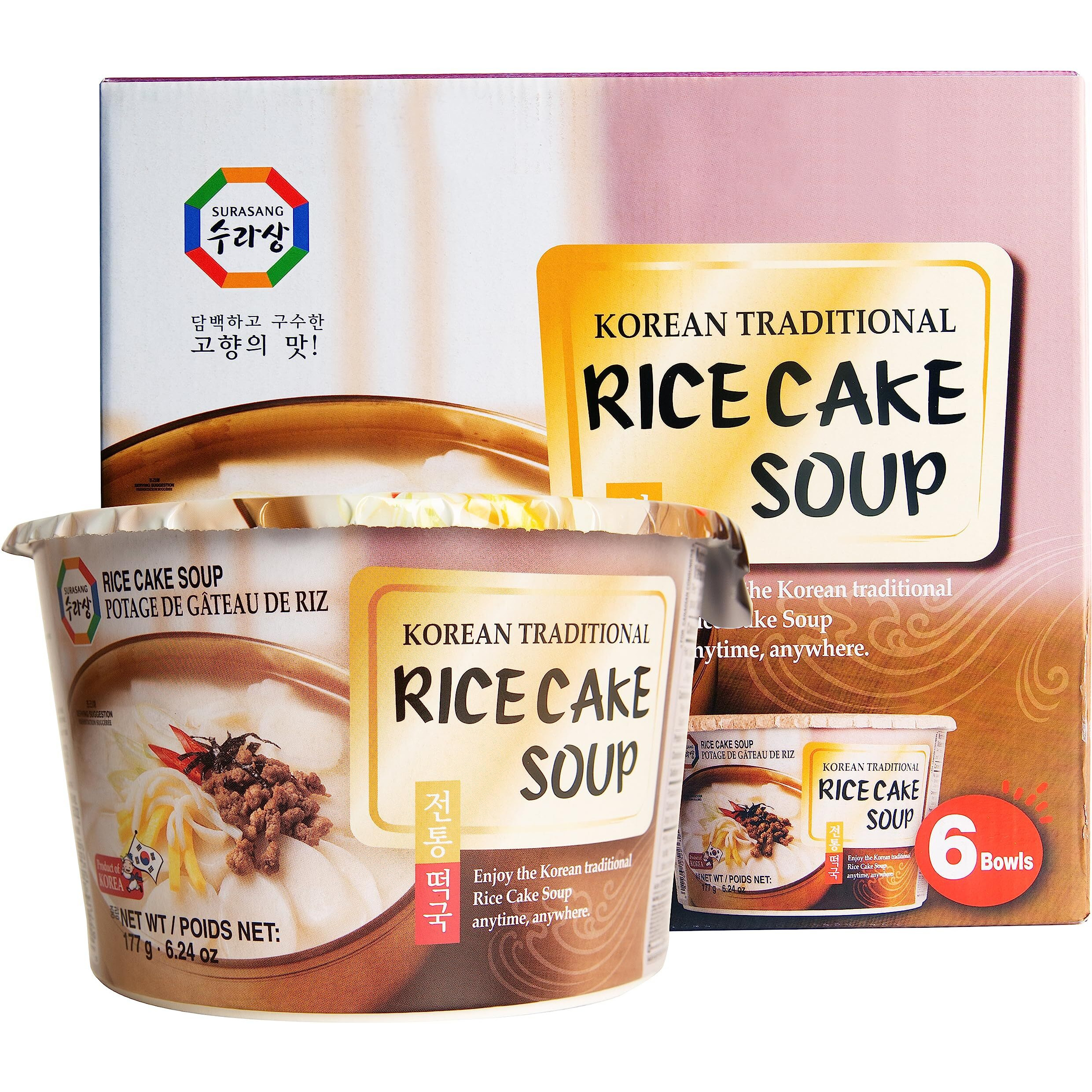 Surasang Tteokguk, Korean Rice Cake Soup, Simple And Nourishing New Year's Soup 6.3 Ounce, Pack Of 6
