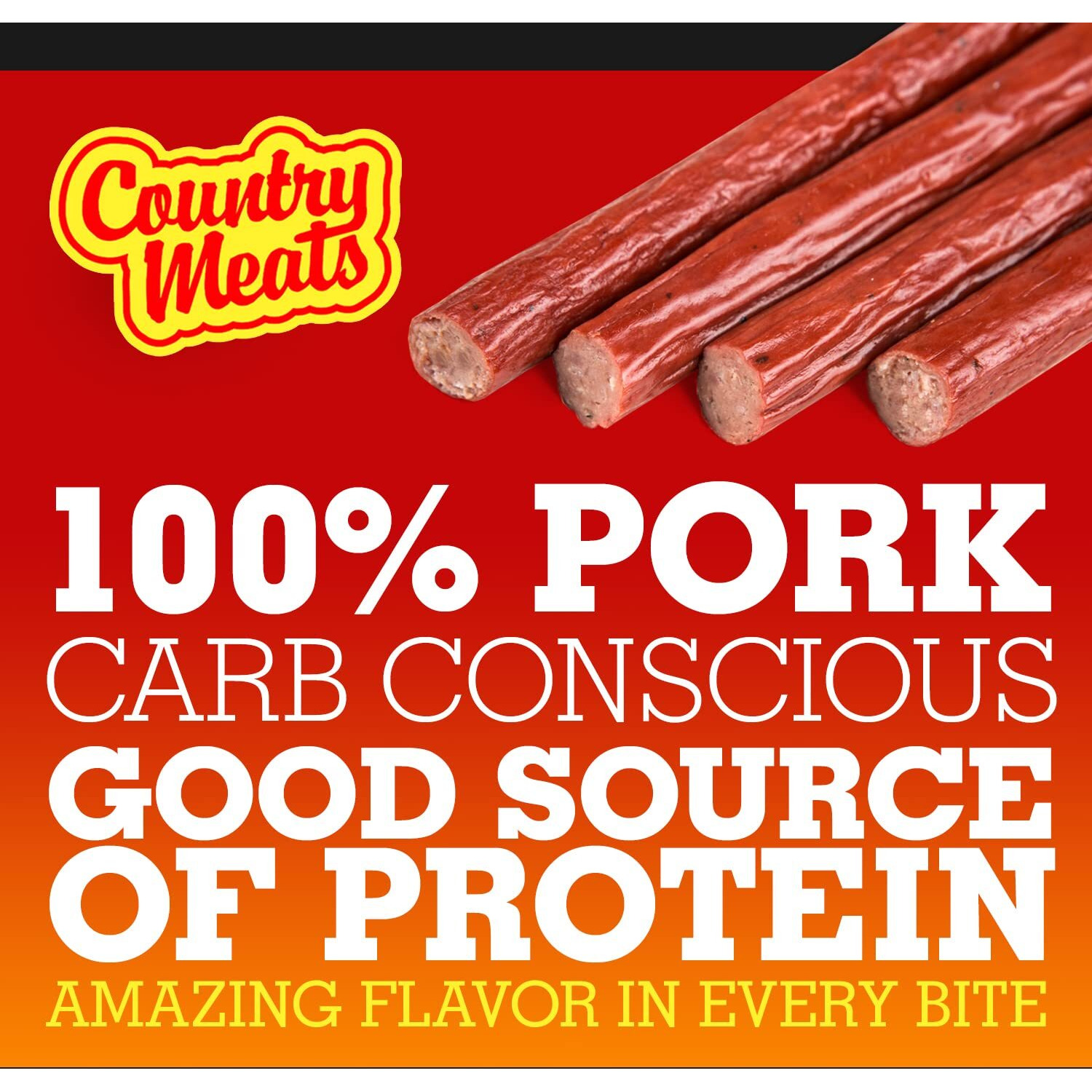 Country Meats, Meat Sticks, 0 Trans Fat, Usda Certified, Good Source Of Protein, Carb Conscious Snack (10 Meat Sticks, Bold Teriyaki)
