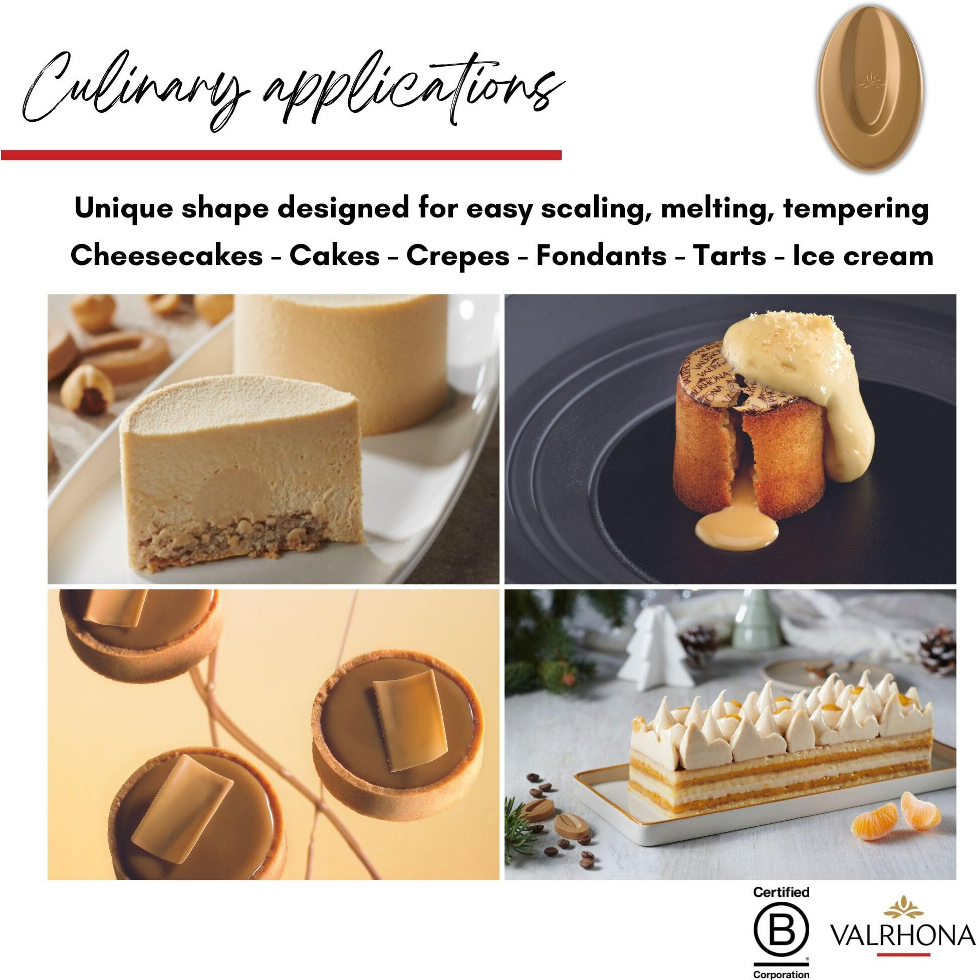 Valrhona Premium French Baking Blonde Chocolate Discs (Feves). Dulcey 35% Cacao. Creamy, Caramel Cookie Flavor Notes. Easy Melt & Tempering. Creamy, Balanced, For Luscious Frostings. 1Kg (Pack Of 1)