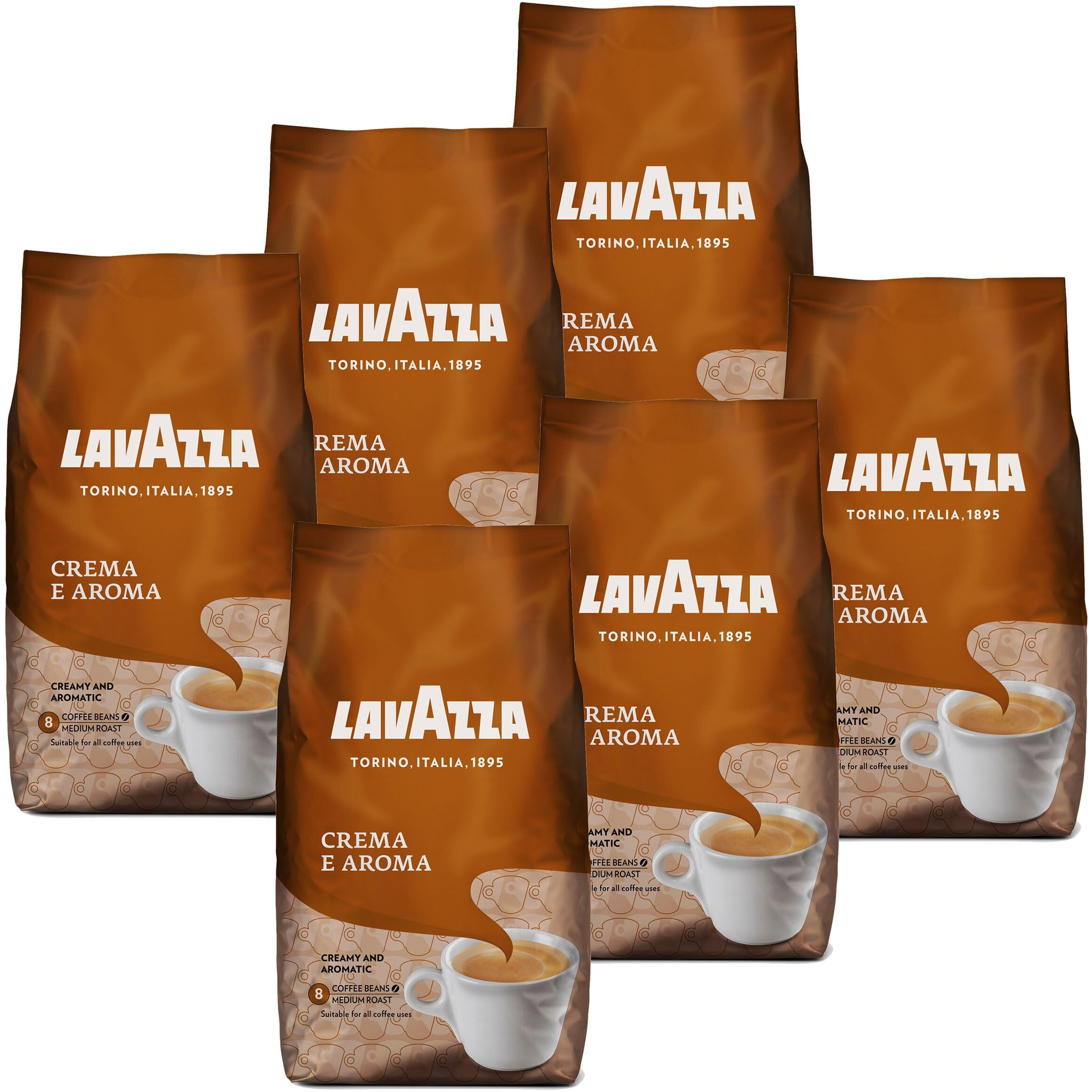Lavazza Crema E Aroma Coffee Beans, Pack Of 6, 6 X 1000G