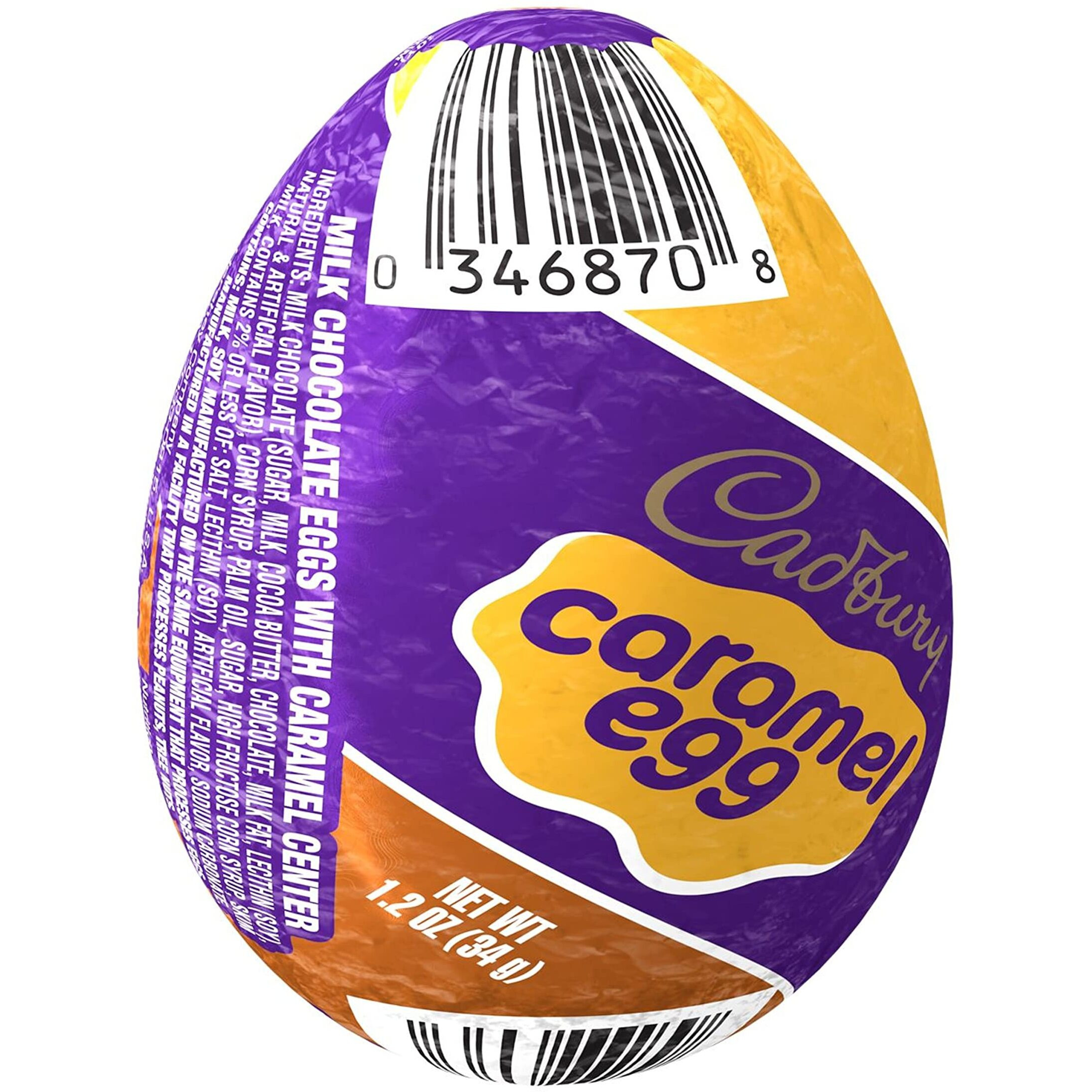 Cadbury Milk Chocolate With Caramel Center Eggs Candy, Bulk Easter, 1.2 Oz Packs (48 Count)