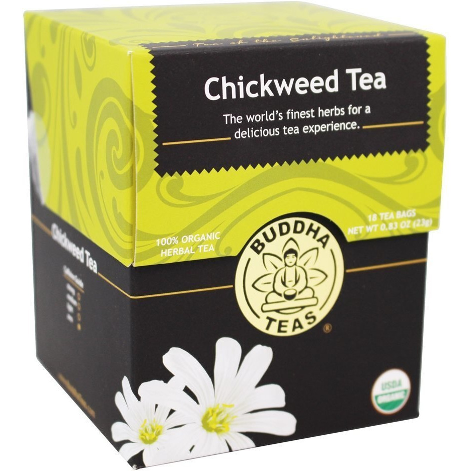Buddha Teas Organic Chickweed Tea - Ou Kosher, Usda Organic, Ccof Organic, 18 Bleach-Free Tea Bags