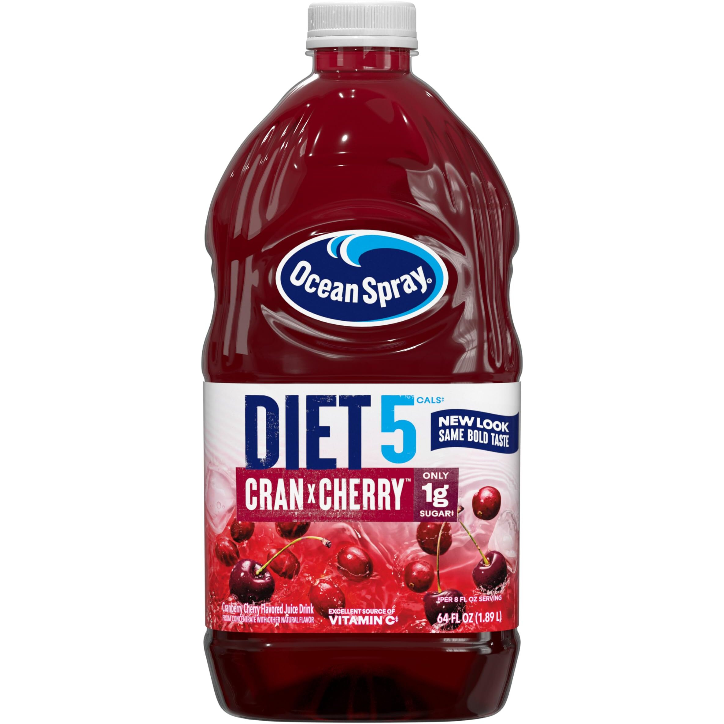 Ocean Spray Diet Cran-Cherry Cranberry Cherry Juice Drin, 64 Fl Oz Bottle (Pack Of 8)