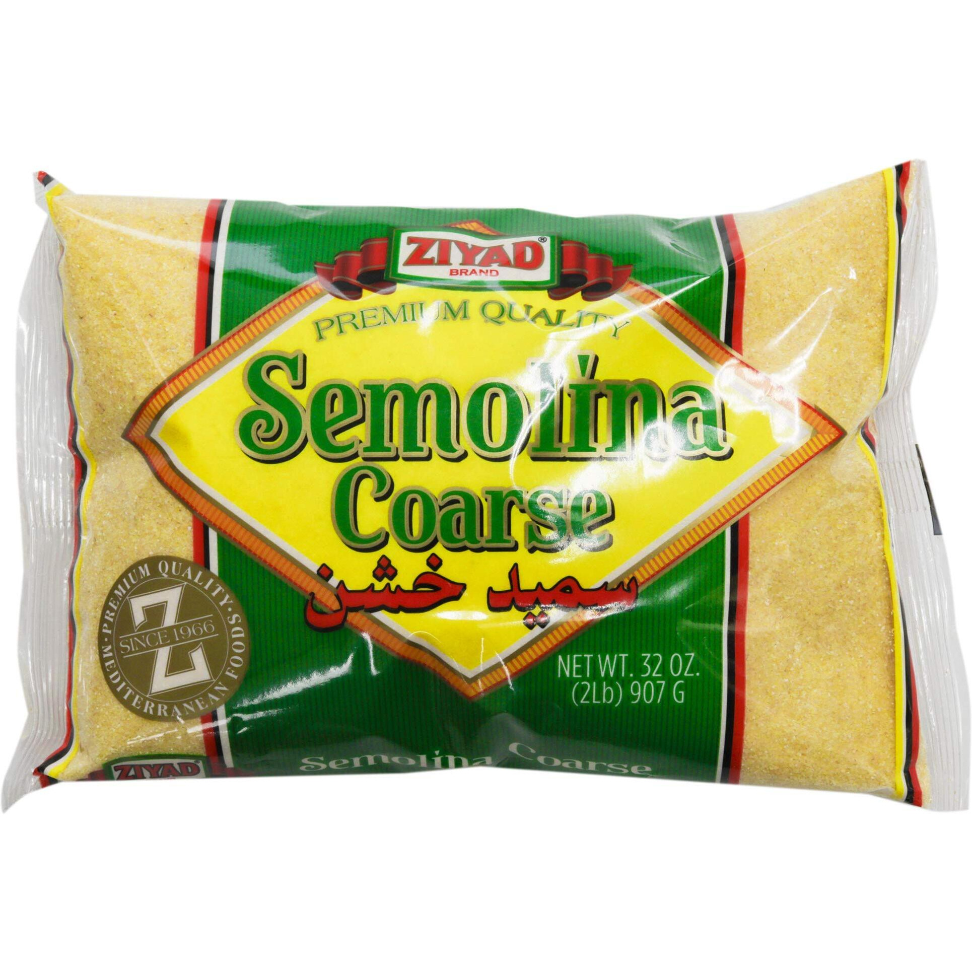 Ziyad Coarse Semolina Wheat, Smeed, Semolina Flour, Perfect For Stews, Soups, Gravy, Baking Breads, Biscuits, Pizza Crust With Low Fat, High Protein, High Fiber 32Oz