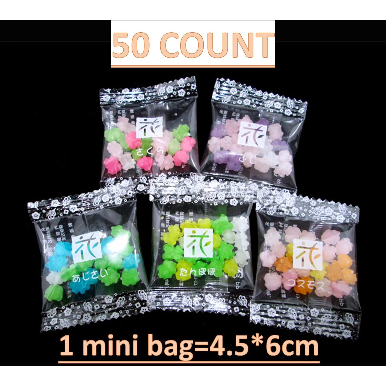 Maruta Candy Konpeito, Hanatsume, Japanese Sugar Candy, 0.2Oz 50Count