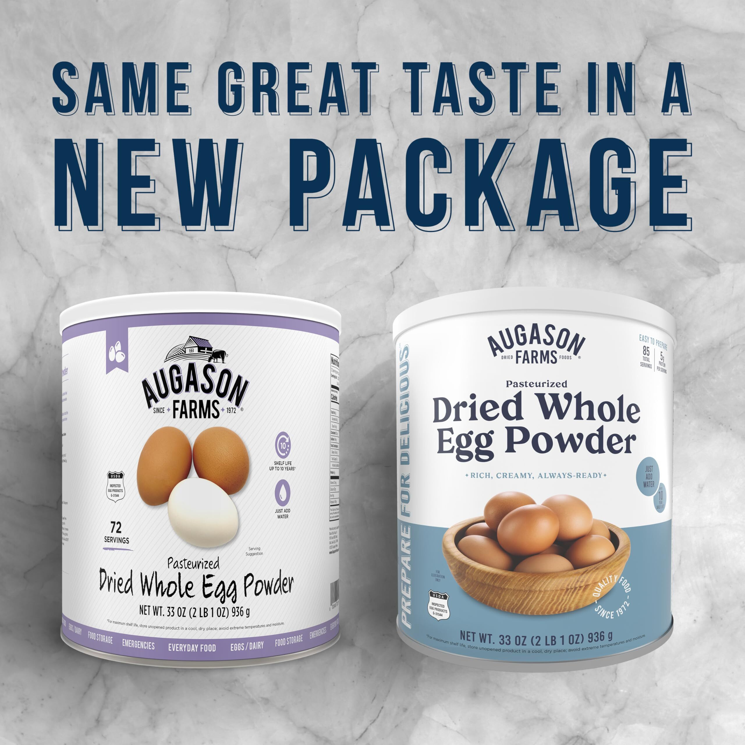 Augason Farms Pasteurized Dried Whole Egg Powder Can, Real Eggs, Emergency Food Supply, Everyday Meals, 85 Servings