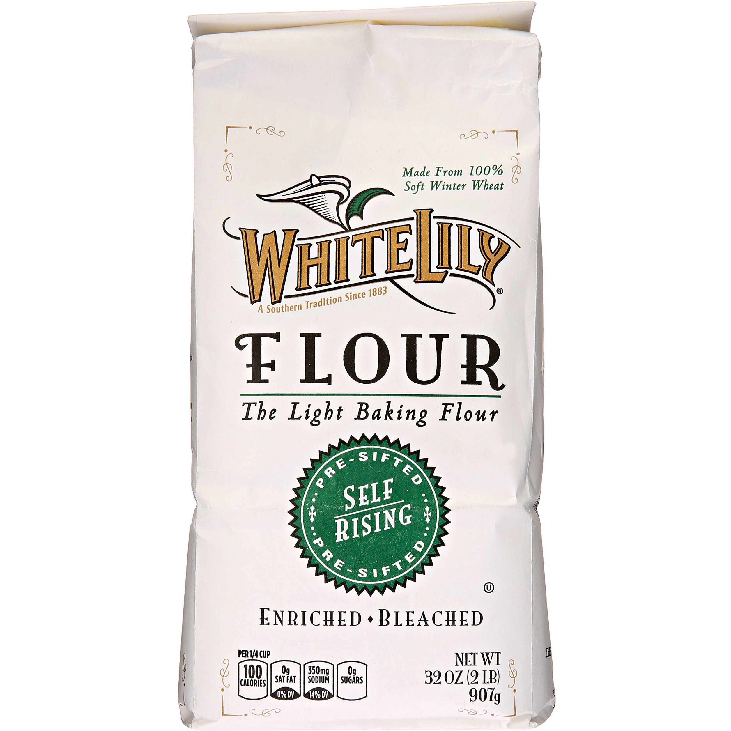 White Lily Self-Rising Bleached Enriched Pre-Sifted Flour, 32 Ounce