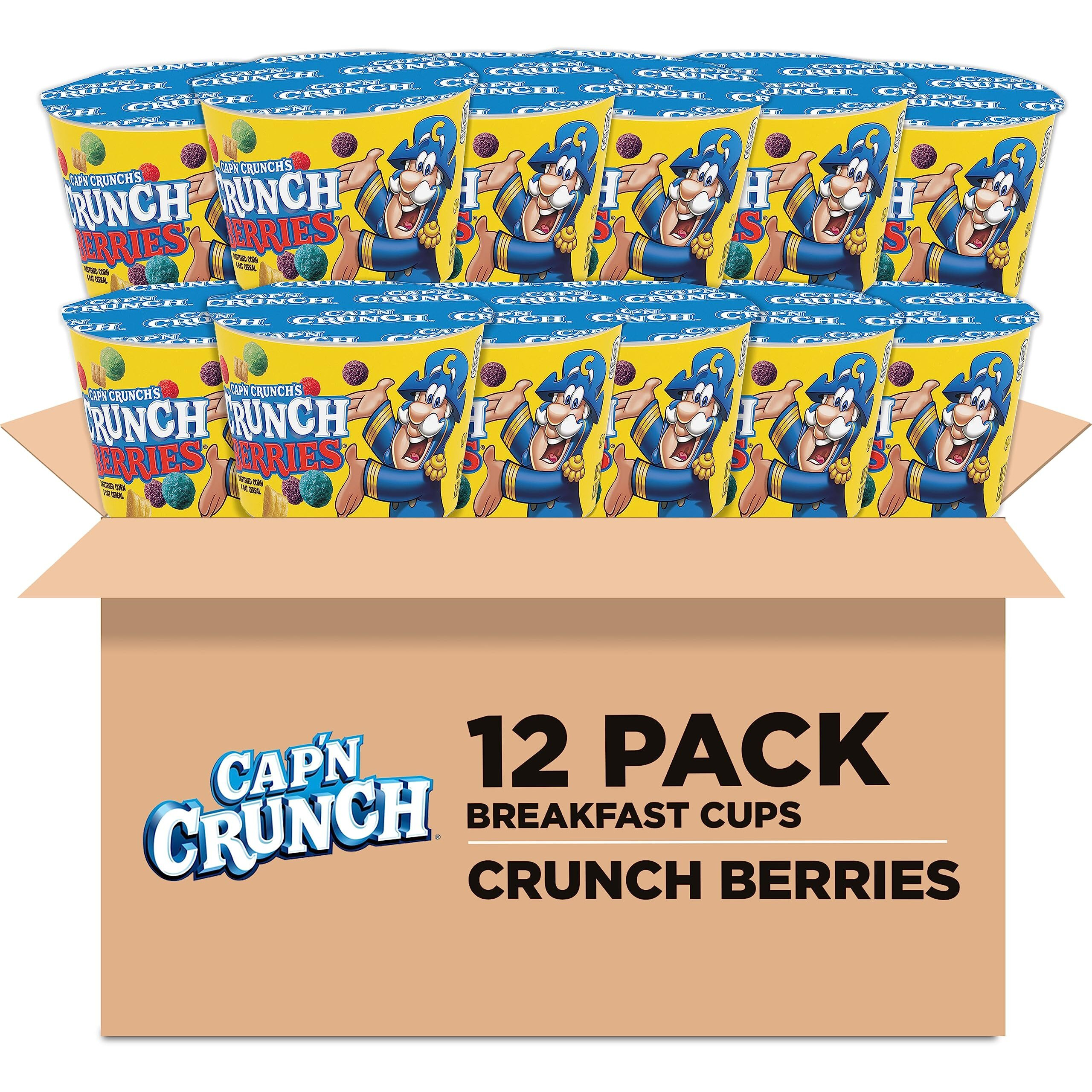 Cap'N Crunch Breakfast Cereal, Crunchberries, 1.3 Ounce (Pack Of 12)