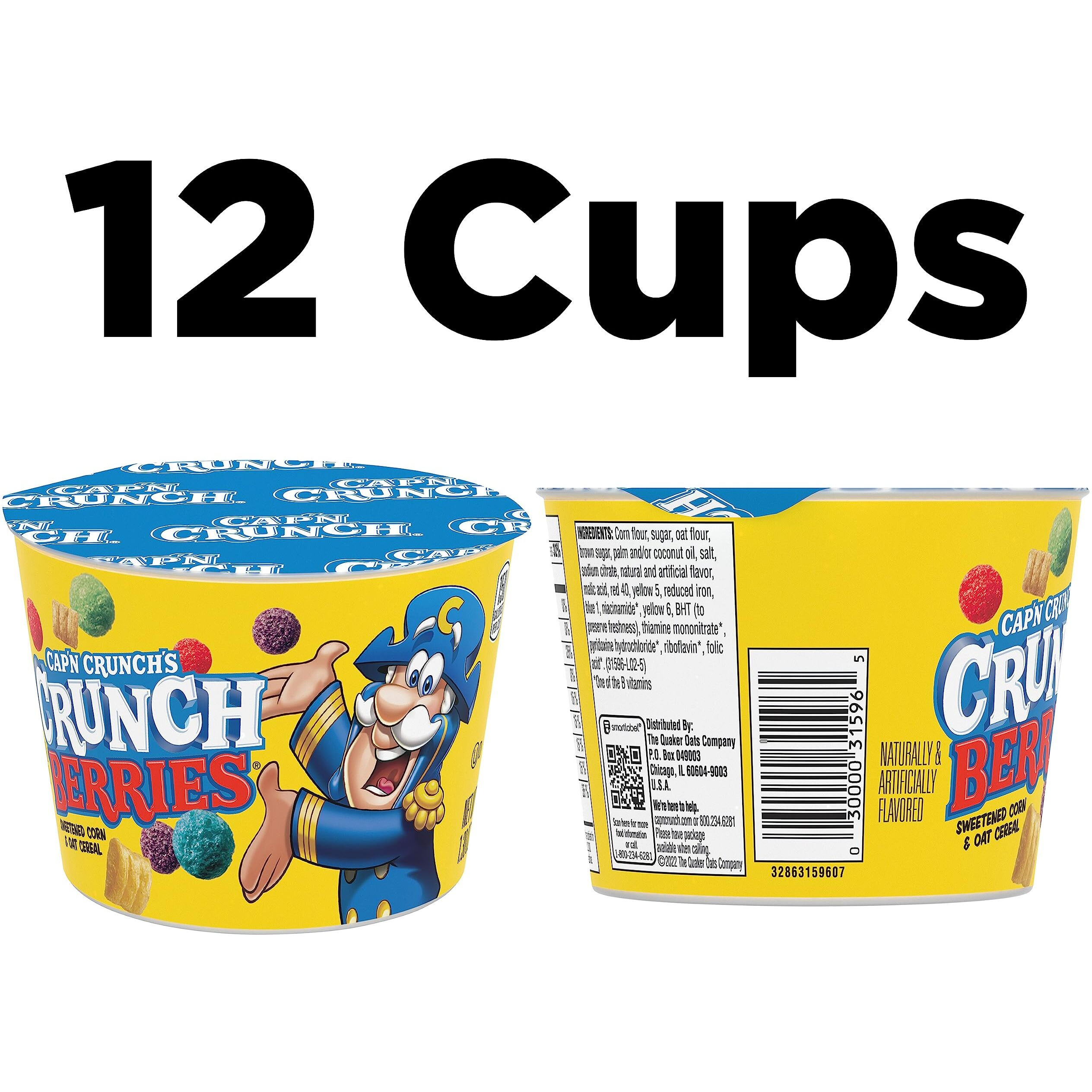 Cap'N Crunch Breakfast Cereal, Crunchberries, 1.3 Ounce (Pack Of 12)
