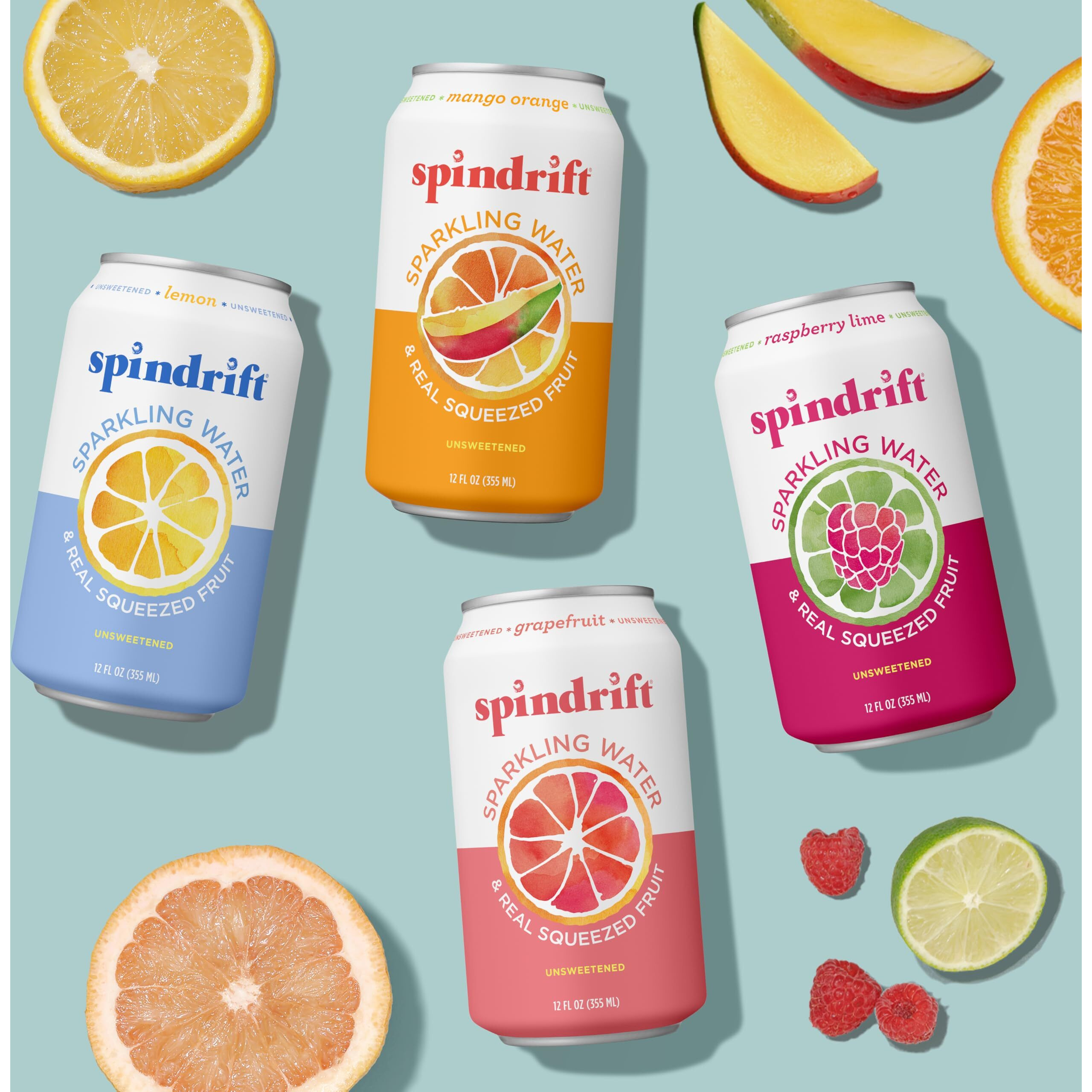 Spindrift Sparkling Water, 4 Flavor Variety Pack, Made With Real Squeezed Fruit, 12 Fl Oz (Pack Of 20)