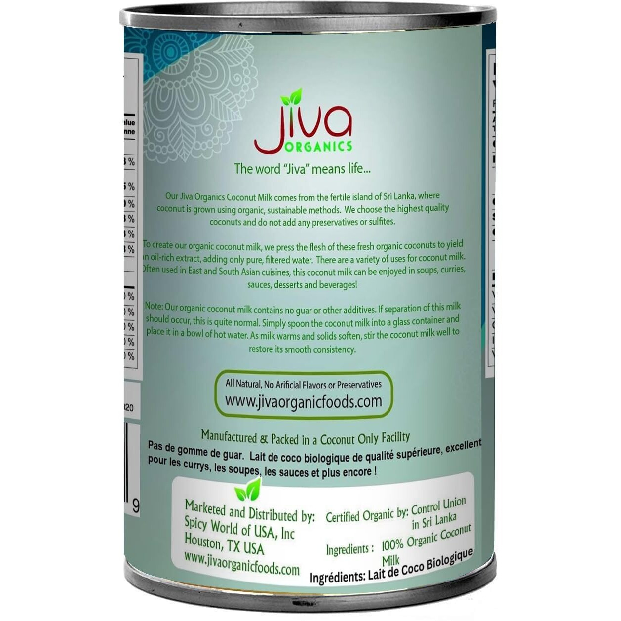 Jiva Organics Organic Coconut Milk 13.5 Ounce (Pack Of 12) - Unsweetened, Premium Full 18% Fat, Vegan, Paleo, No Guar Gum, Bpa Free, Keto Friendly