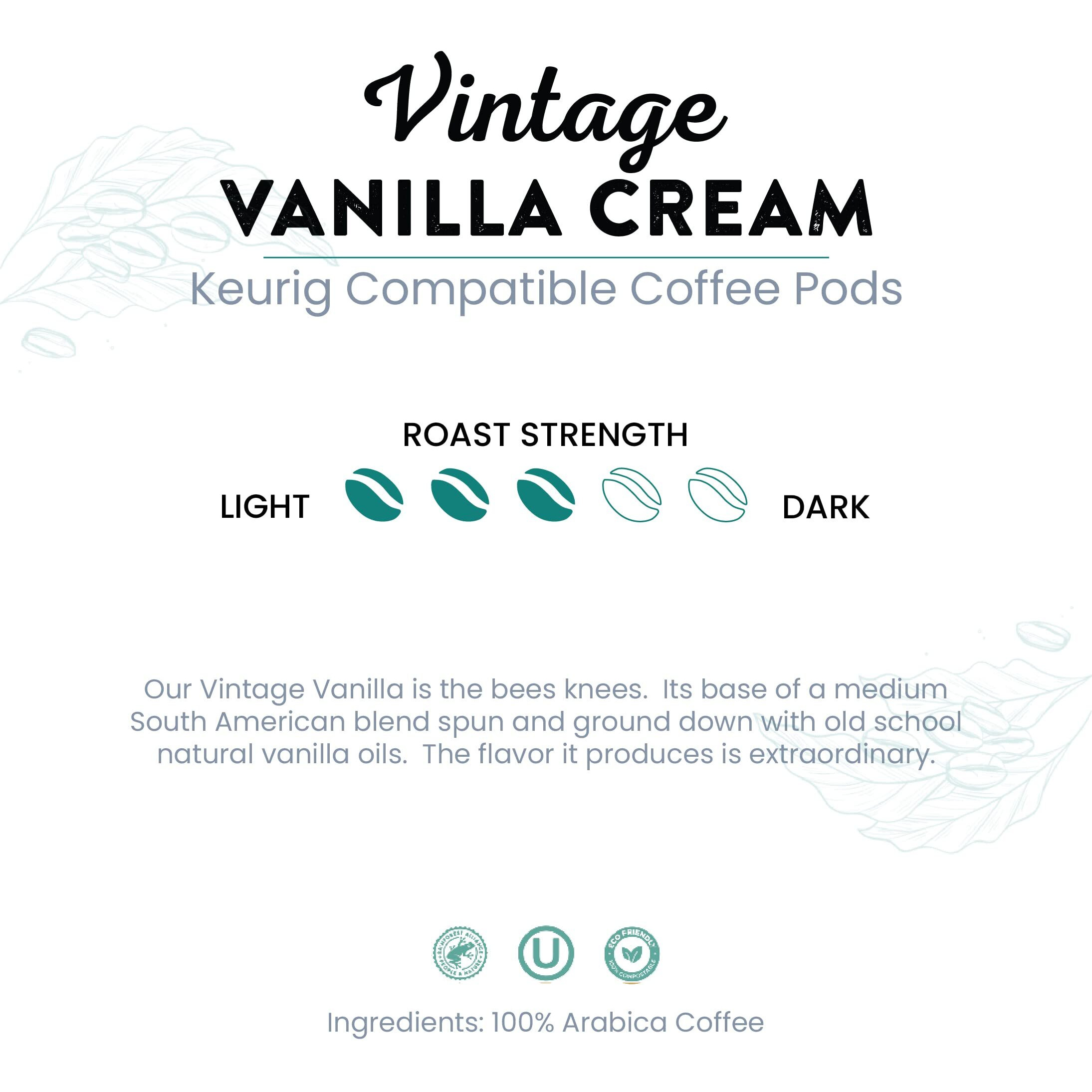 Tayst Coffee Pods, Vanilla Cream Medium Roast, K Cups Compatible With Keurig Coffee Maker, Sustainable Single Serve, Pack Of 100