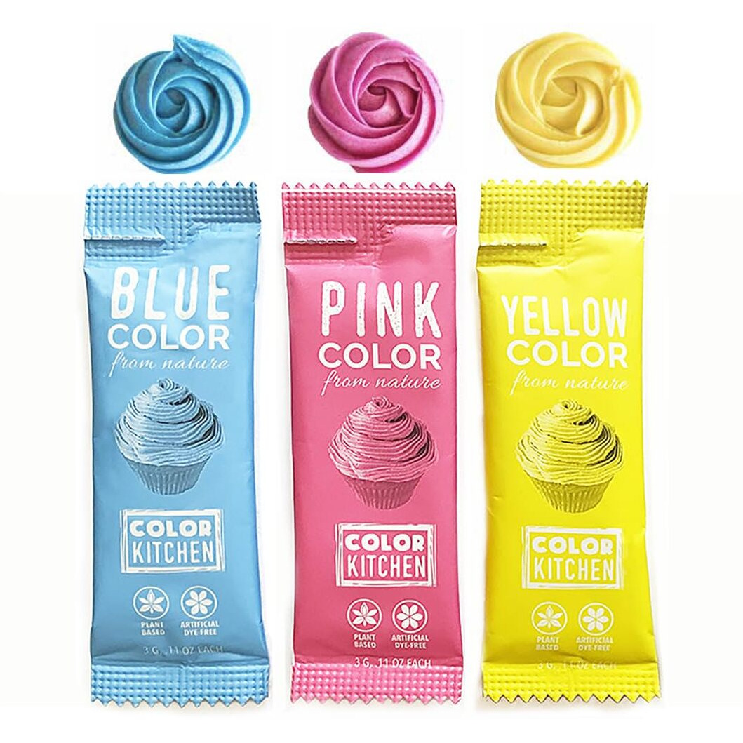 Color Kitchen Food Coloring (3 Colors) - Plant-Based Colors | Artificial Dye-Free | Gluten-Free | Non-Gmo | Kosher | Vegan | Colors For Frosting And Natural Healthy Baking | Soy Free