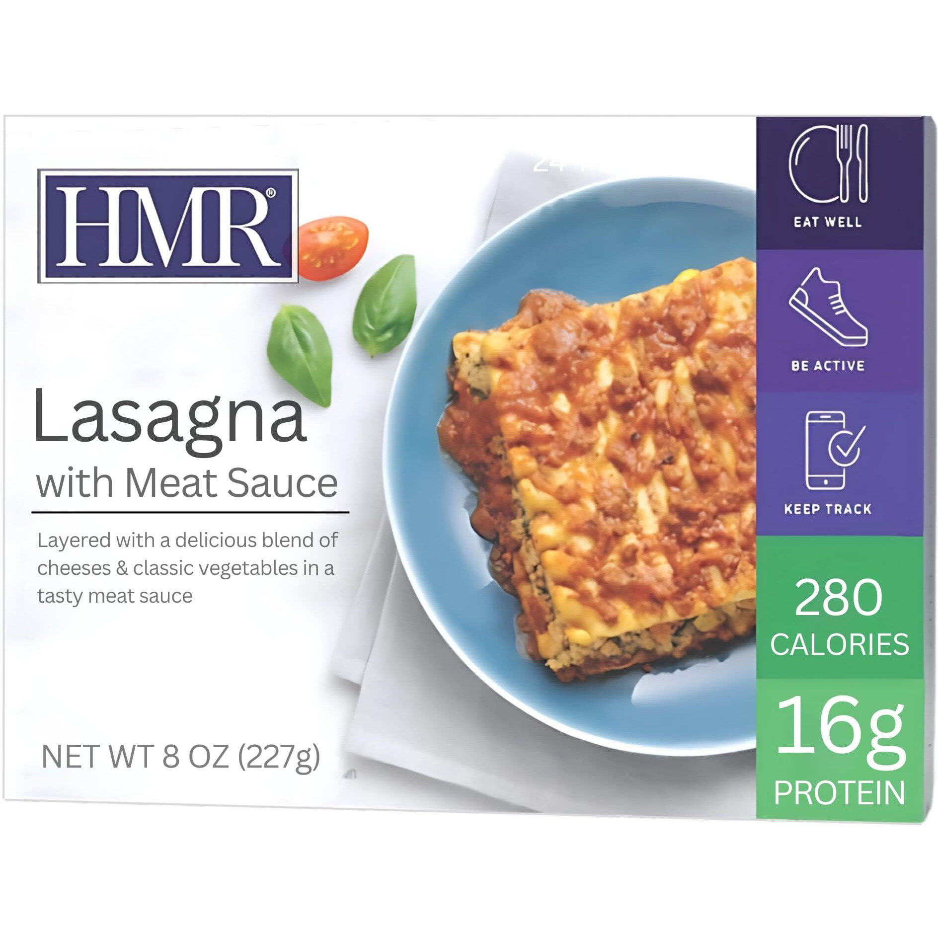 Hmr Lasagna With Meat Sauce Entr  E | Pre-Packaged Lunch Or Dinner To Support Weight Loss | Ready To Eat | 16G Of Protein | Low Calorie Food | 8Oz Serving Per Meal | Pack Of 6