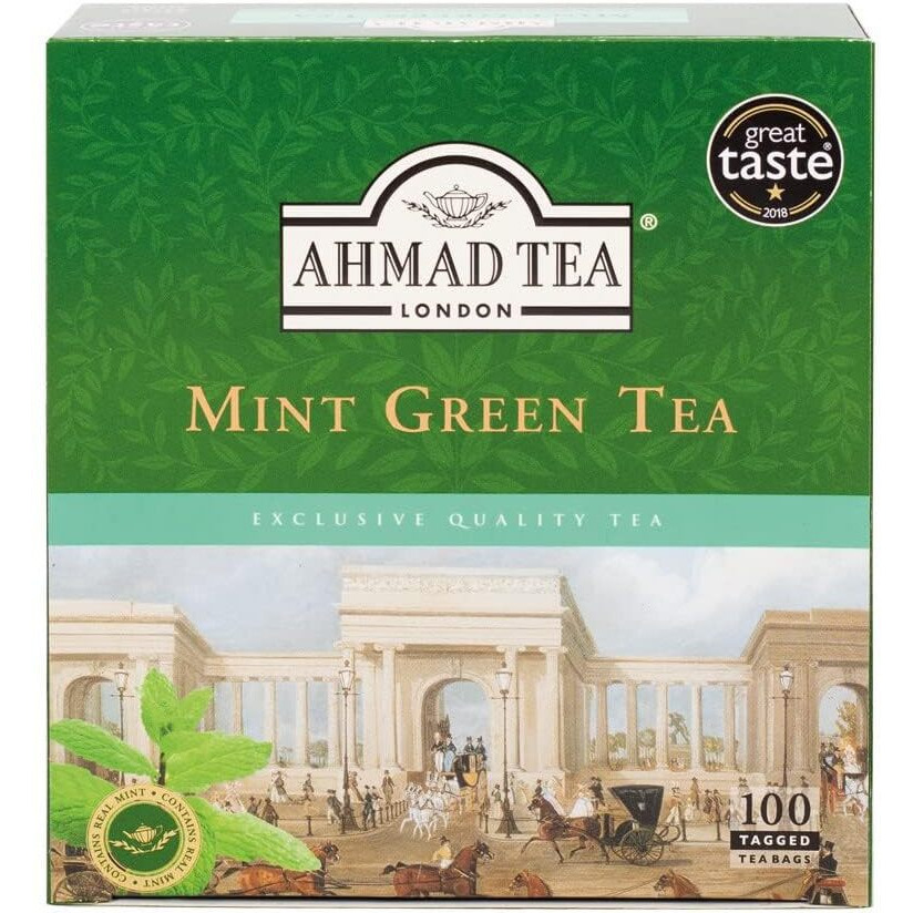 Ahmad Tea Mint Green Tea Teabags, 100 Ct - Caffeinated And Sugar-Free