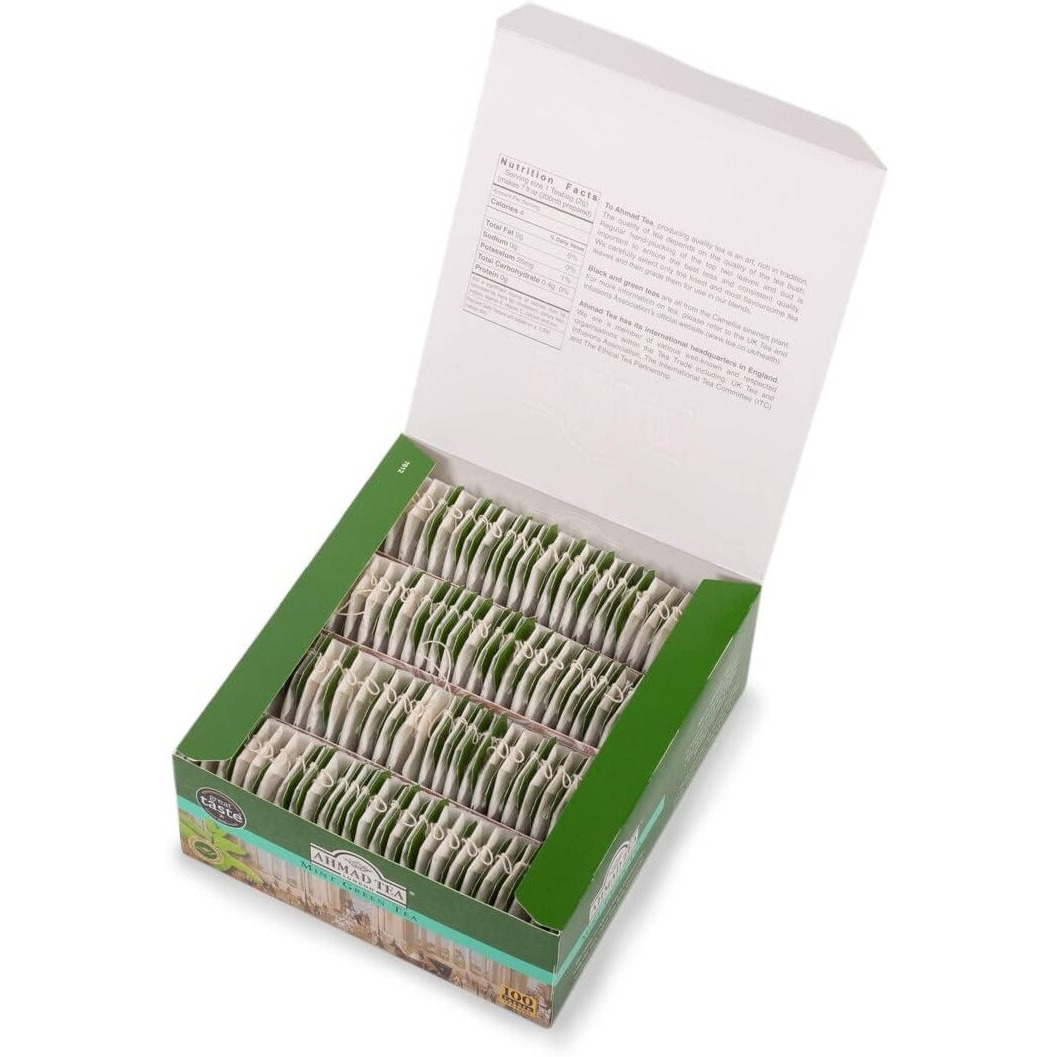 Ahmad Tea Mint Green Tea Teabags, 100 Ct - Caffeinated And Sugar-Free