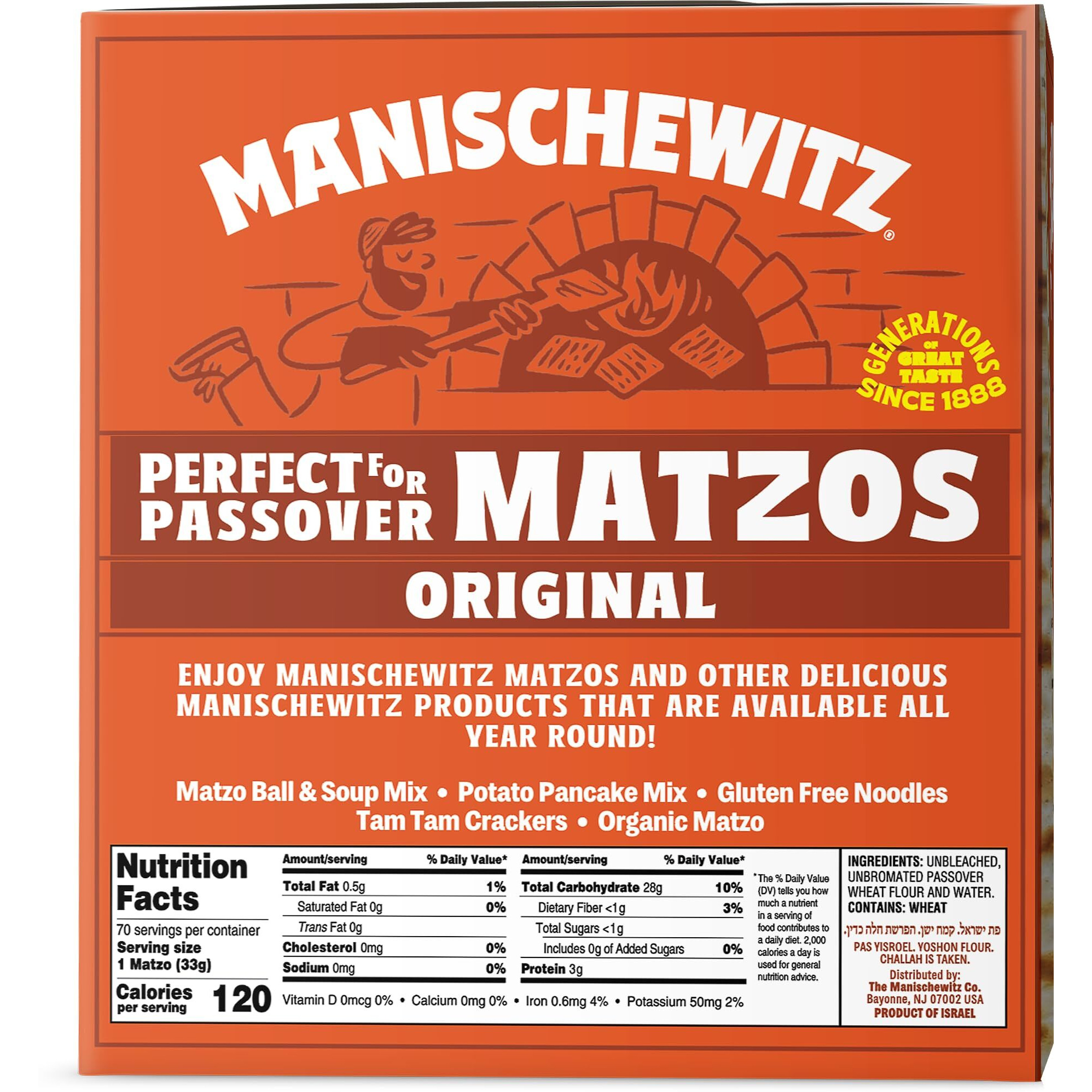 Manischewitz Passover Matzo (5X1Lb Boxes) The Original Manischewitz Passover Matzo | Two Ingredients Only - Flour And Water - 18 Min Matzo | Unsalted | Kosher For Passover And Year Round