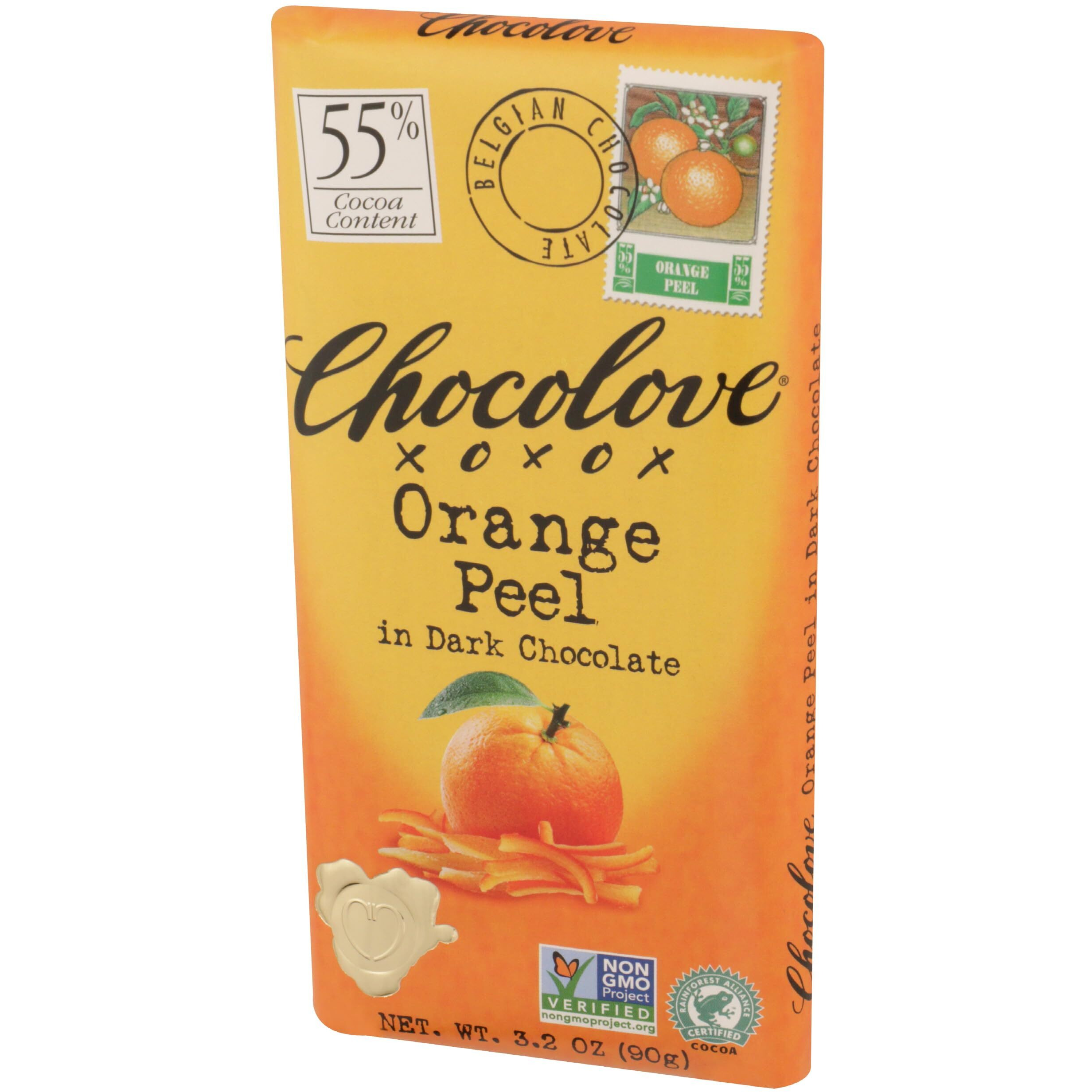 Chocolove Orange Peel In Dark Chocolate, 3.2 Oz