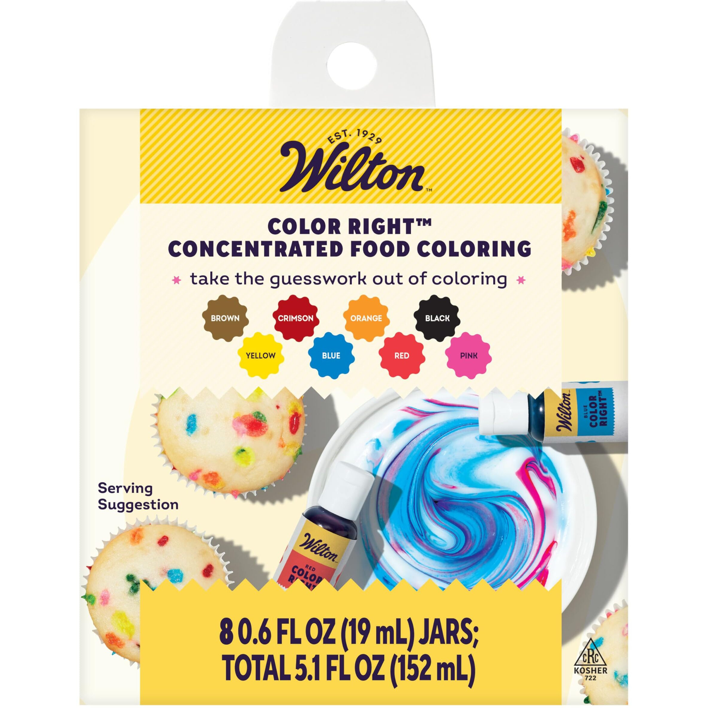 Wilton Color Right Performance Food Coloring System, Ultra-Concentrated Liquid Gel Colors For Customizing Cake Batter, Icing & Fondant, 8-Count