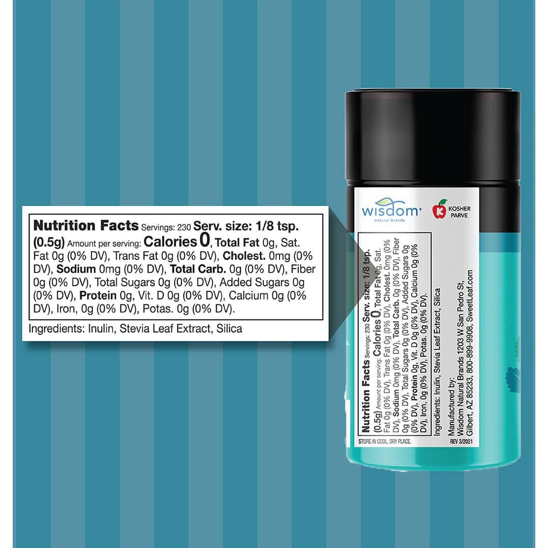 Sweetleaf Stevia Powder Shaker Jar - Zero Calorie Sweetener With Stevia Leaf Extract, No Artificial Sweetener Additives, Sugar Free, Keto Friendly, Non Gmo, Gluten Free - 4 Oz (Pack Of 1)