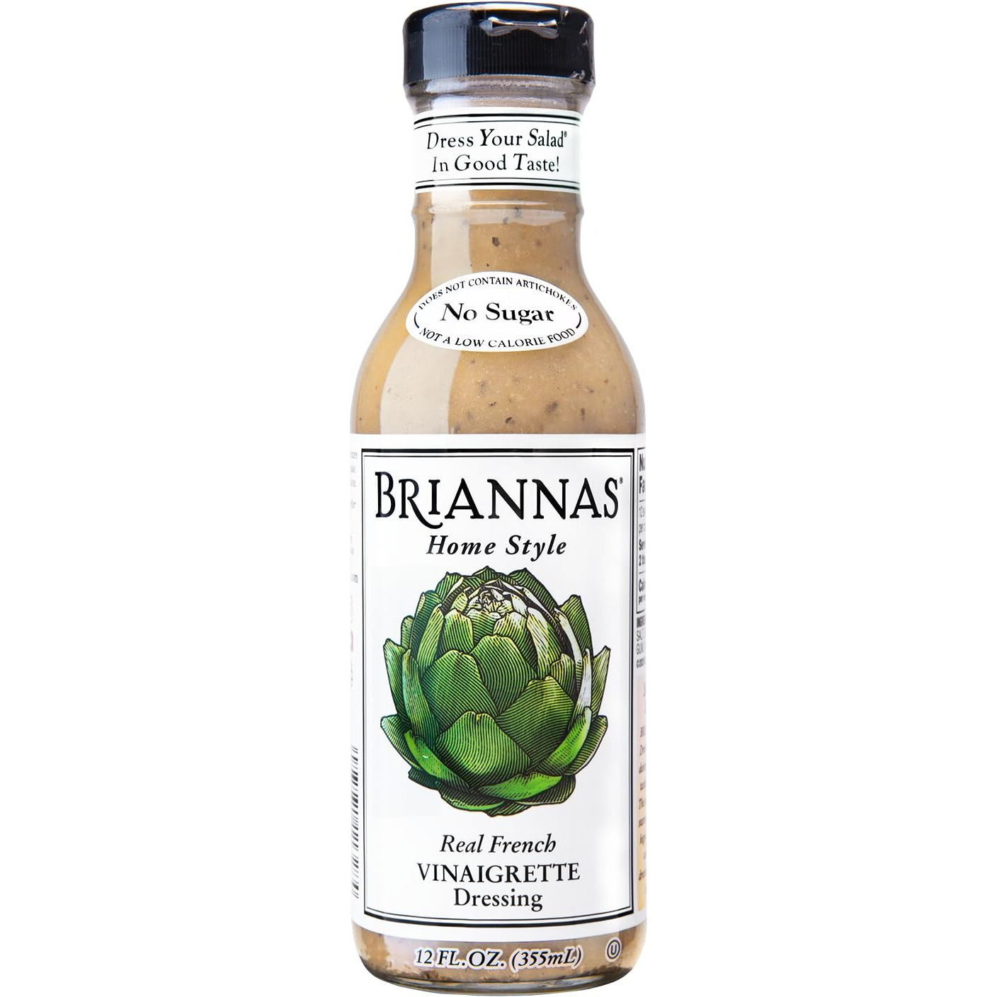 Briannas - Home Style Real French Vinaigrette Dressing - Fine Salad Dressing Made With Premium Ingredients - Gluten Free, Kosher, No Sugar, & Vegan Dressing - 12 Oz. Bottle