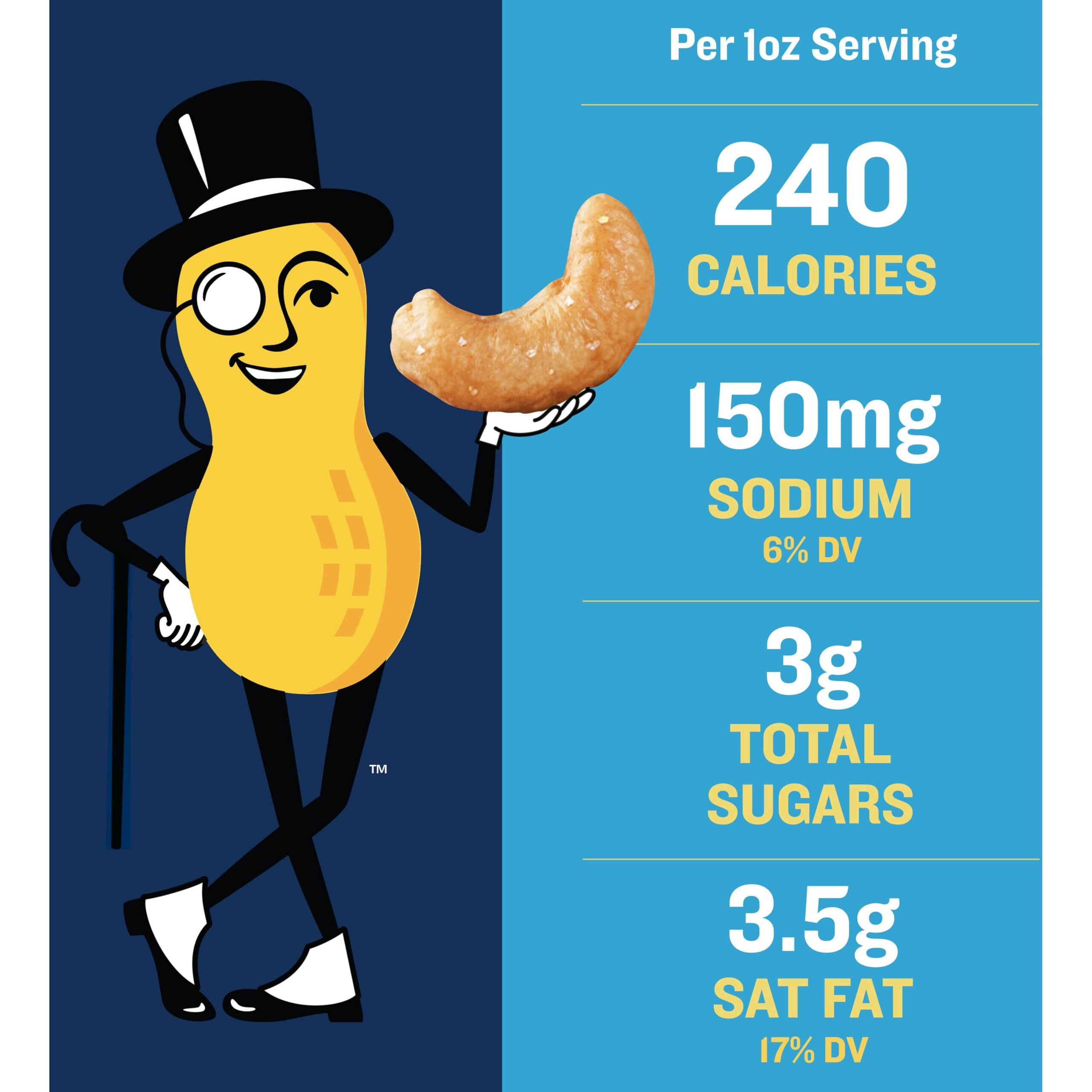 Planters Cashews Salted, Plant-Based Protein, Individually Packed Snacks, Quick Snack For Adults, After School Snack, Roasted Cashew, Flavored With Sea Salt, Kosher, 1.5Oz Bags (18 Pack)