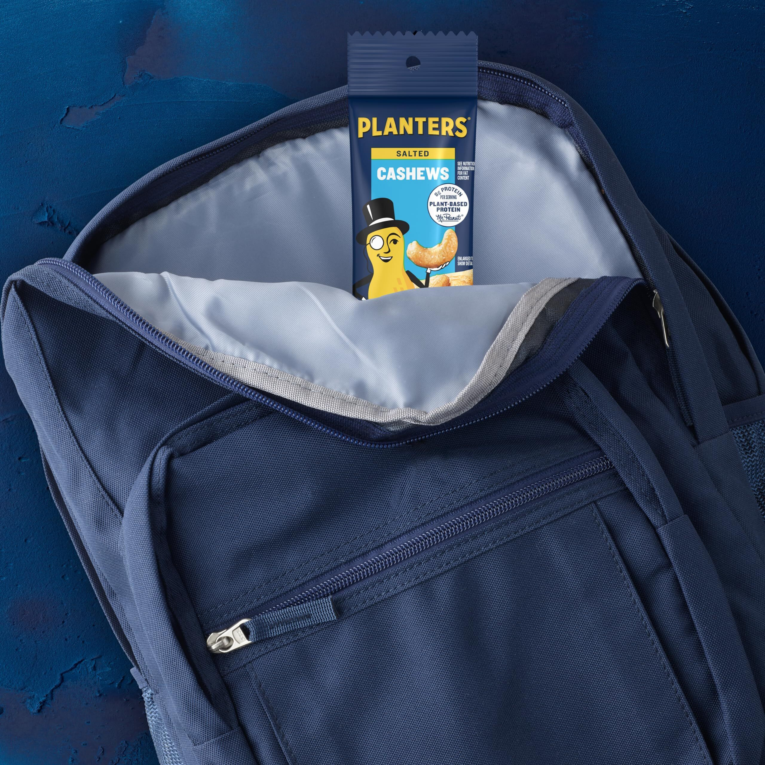 Planters Cashews Salted, Plant-Based Protein, Individually Packed Snacks, Quick Snack For Adults, After School Snack, Roasted Cashew, Flavored With Sea Salt, Kosher, 1.5Oz Bags (18 Pack)