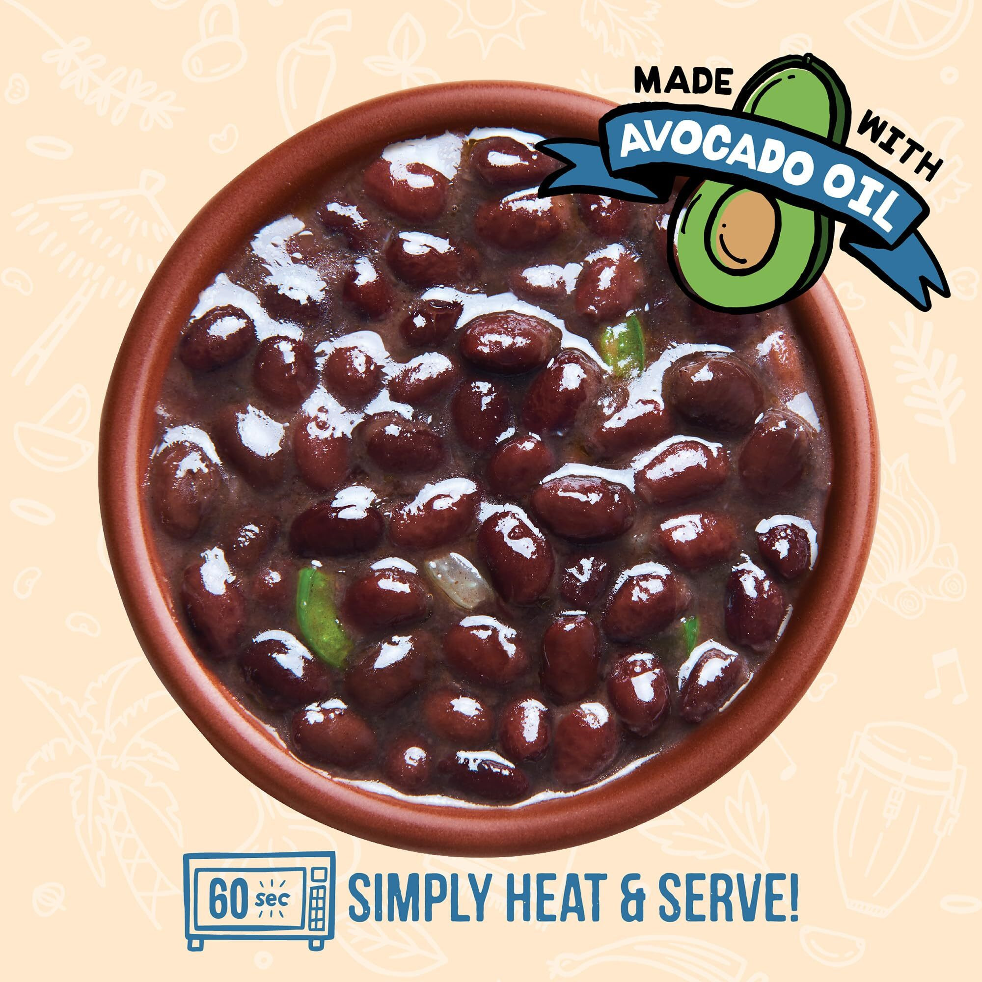A Dozen Cousins Seasoned Microwave Beans Variety Pack - Black Beans, Garbanzo Beans, Refried Beans And More - Vegan And Vegetarian Non-Gmo Meals Ready To Eat Made With Avocado Oil (6 Pack)