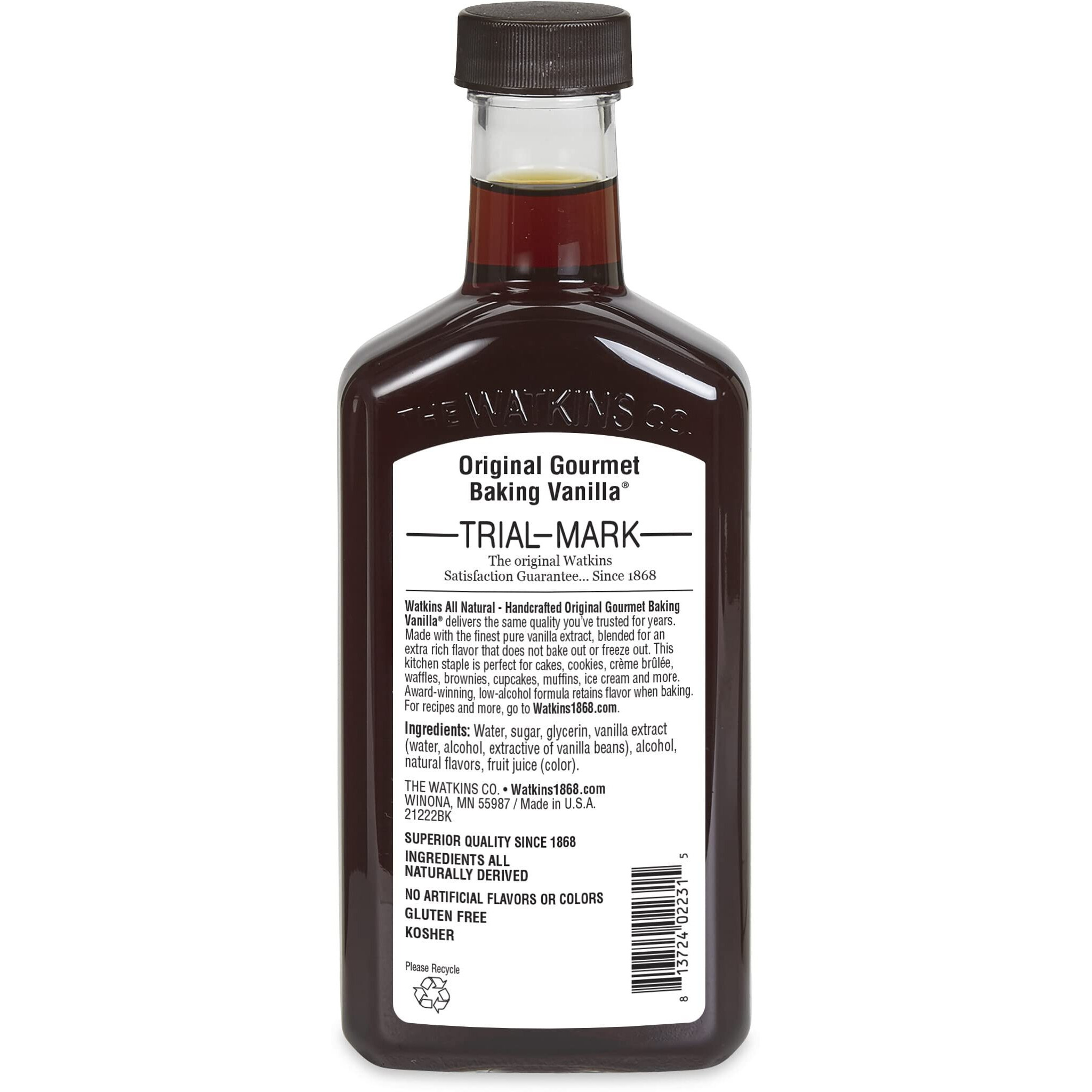 Watkins All Natural Original Gourmet Baking Vanilla, With Pure Vanilla Extract, 8 Fl Oz (Pack Of 6)