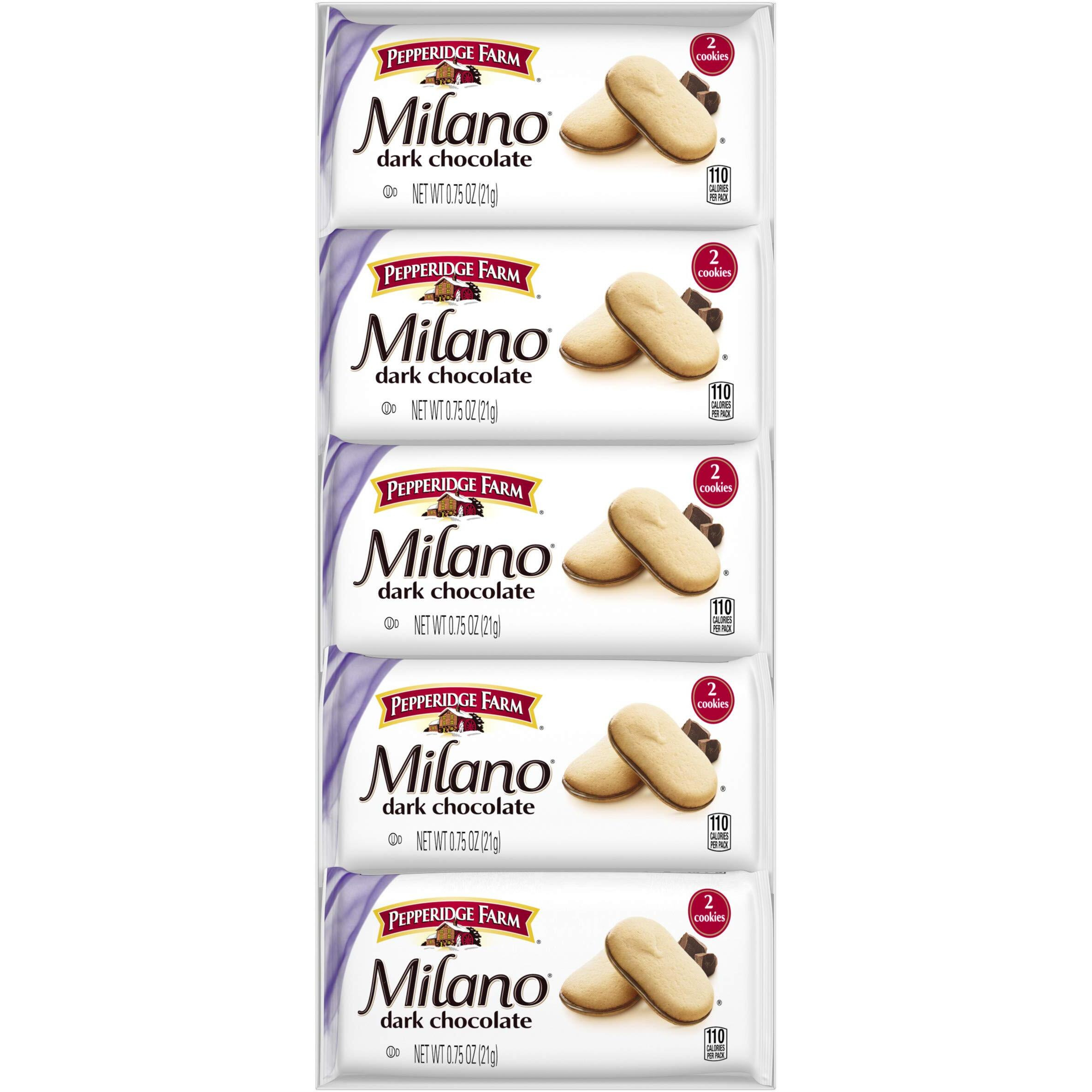 Pepperidge Farm Milano Dark Chocolate Cookies, 7.5 Oz. Multi-Pack Tray, 0.75 Ounce (Pack Of 10)