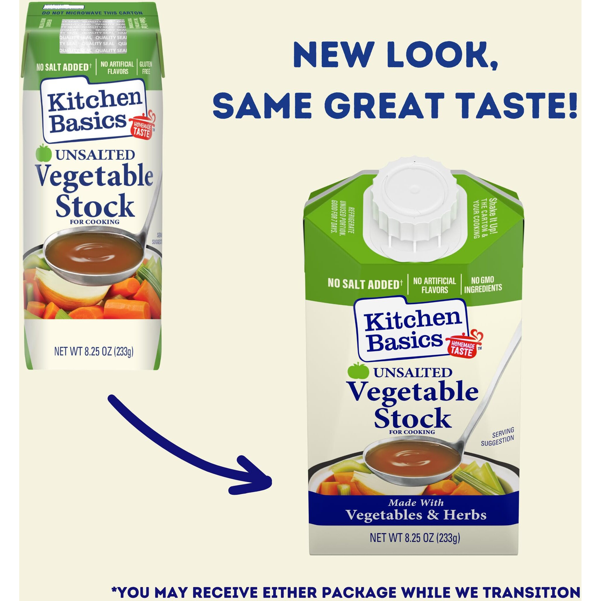 Kitchen Basics Unsalted Vegetable Stock, 8.25 Oz (Pack Of 12) | No Artificial Flavors And Gluten Free |