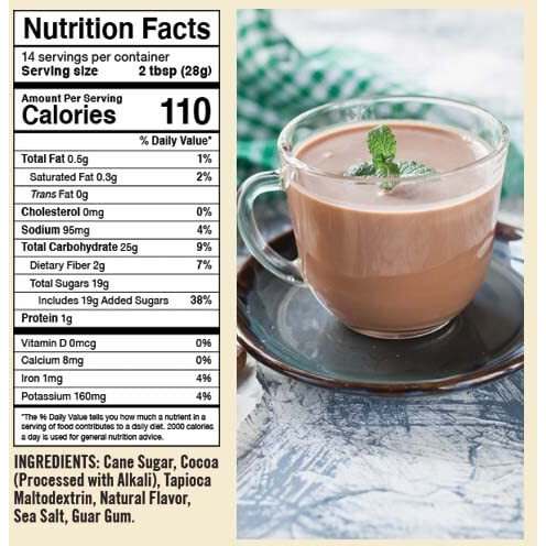Castle Kitchen Marvelous Mint Dark Chocolate Hot Chocolate - Dairy-Free, Vegan Premium Hot Chocolate Mix - Just Add Water - 14 Oz