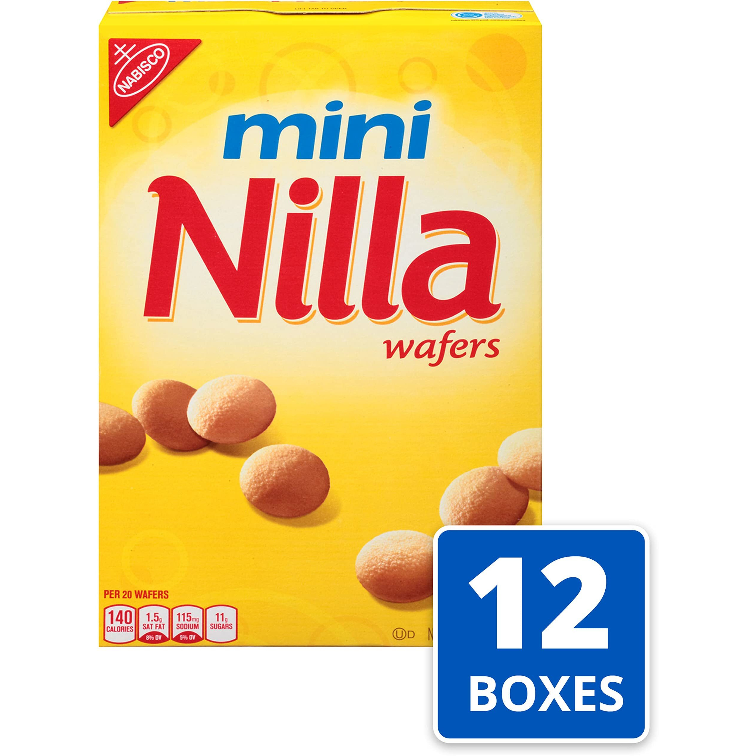 Nilla Wafers Mini Cookies, Vanilla Wafers, 12 - 11 Oz Boxes