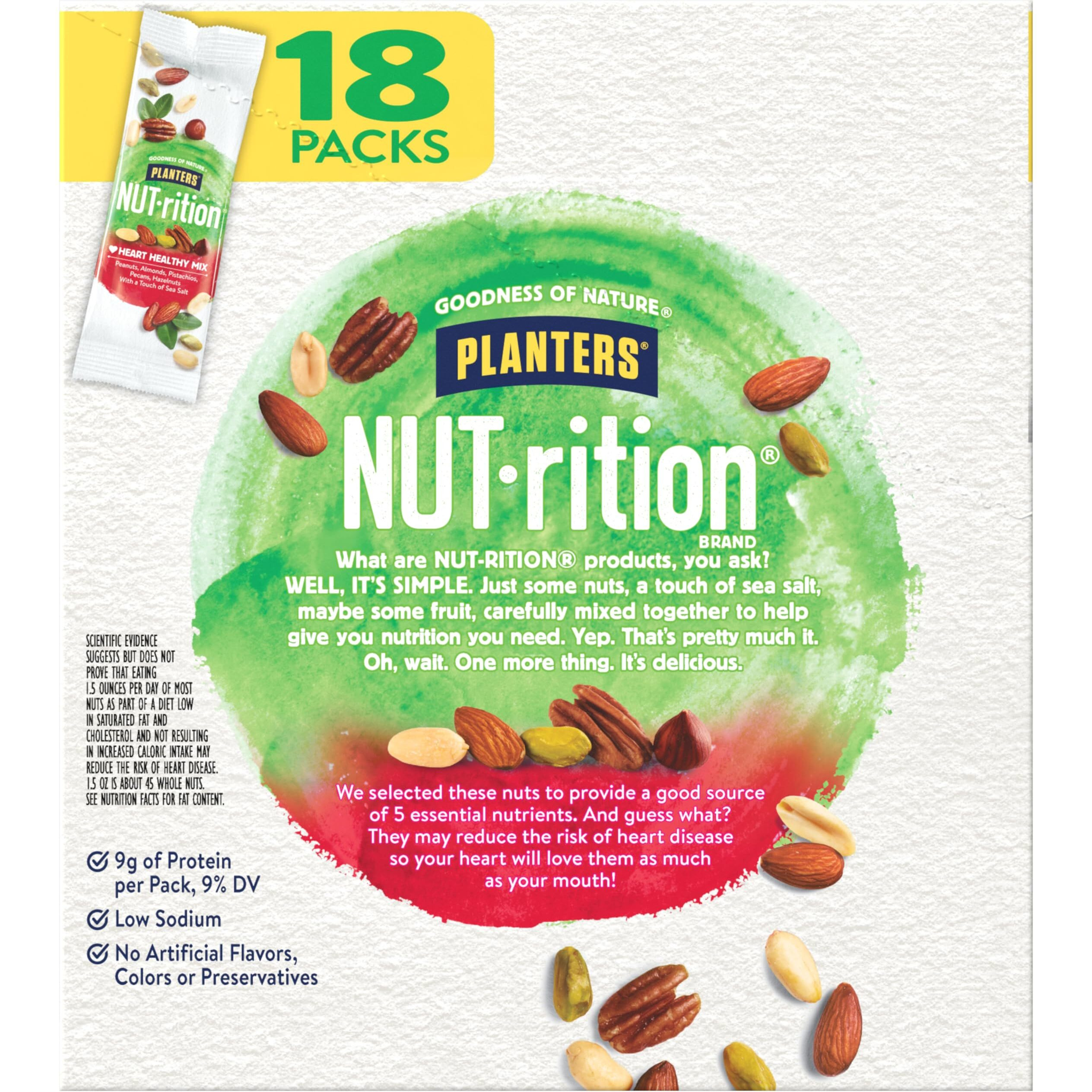 Planters Nutrition Heart Healthy Mix, 1.5 Ounce (Pack Of 18)