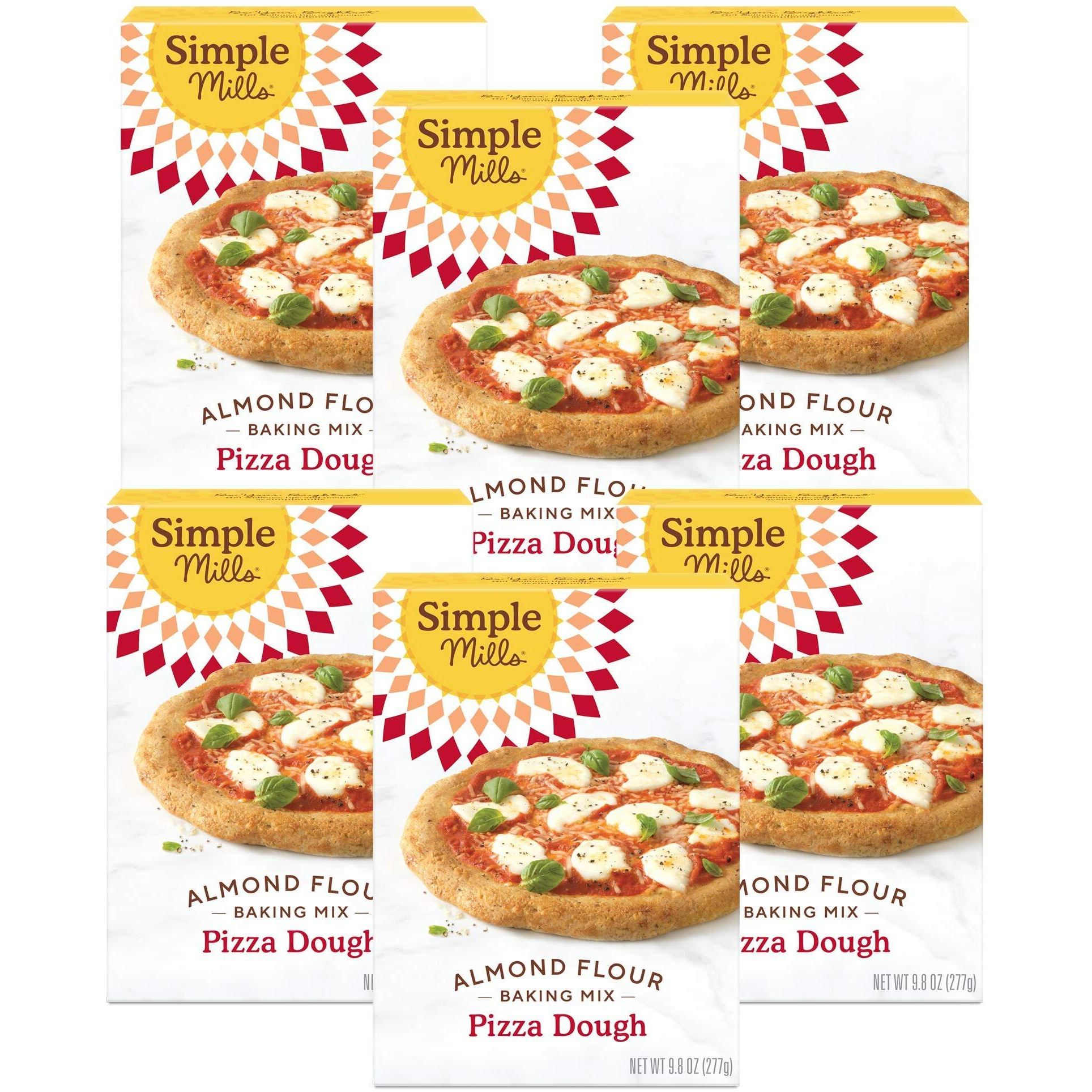 Simple Mills Almond Flour Baking Mix, Cauliflower Pizza Dough - Gluten Free, Vegan, Plant Based, 9.8 Ounce (Pack Of 6)