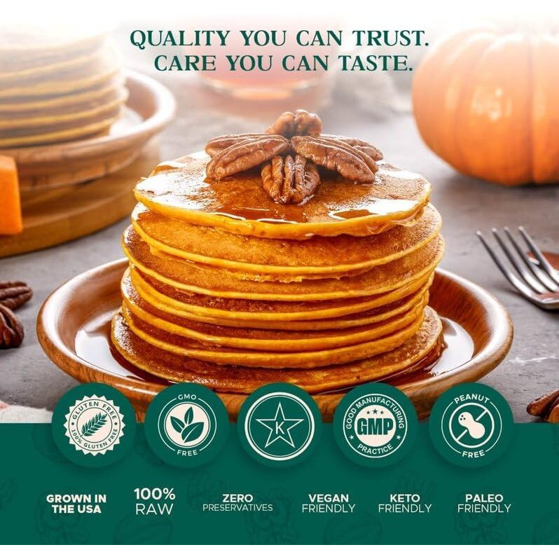 Premium Raw Pecan Halves 16Oz (1 Lb) | American-Grown, Non-Gmo | Batch Tested Gluten & Peanut Free | No Ppo Or Preservatives | Rich Flavor For Snacking & Cooking