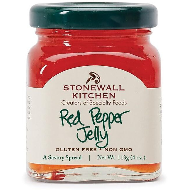 Stonewall Kitchen Gourmet Mini Red Pepper Jelly, Perfect For Appetizers, Bright And Flavorful Sweet Red Peppers, Made In Usa, Comes In Beautiful Jar, 4 Oz.