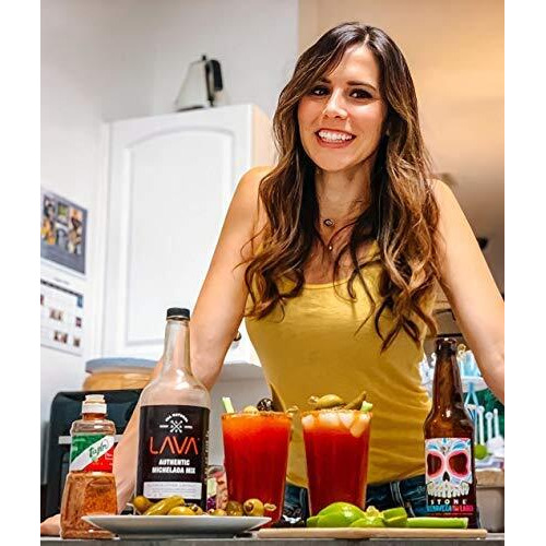 (3 Pack) Lava All Natural Authentic Michelada Mix Craft Cocktail Mixer, Made With Real Tomatoes, Ancho Chile Peppers, Tamarind, No Junk Ingredients, Vegan, 1-Liter (33.8Oz) Glass Bottle, Ready To Use