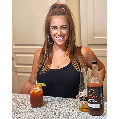 (3 Pack) Lava All Natural Authentic Michelada Mix Craft Cocktail Mixer, Made With Real Tomatoes, Ancho Chile Peppers, Tamarind, No Junk Ingredients, Vegan, 1-Liter (33.8Oz) Glass Bottle, Ready To Use