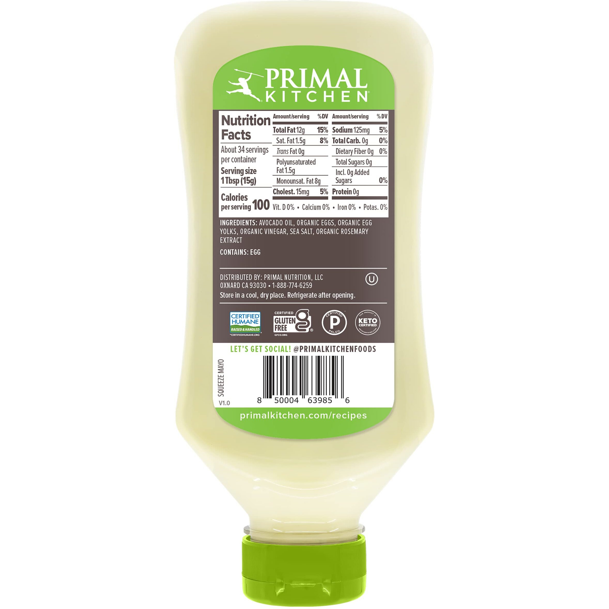 Primal Kitchen Mayo Avocado Oil Sqz 17 Oz