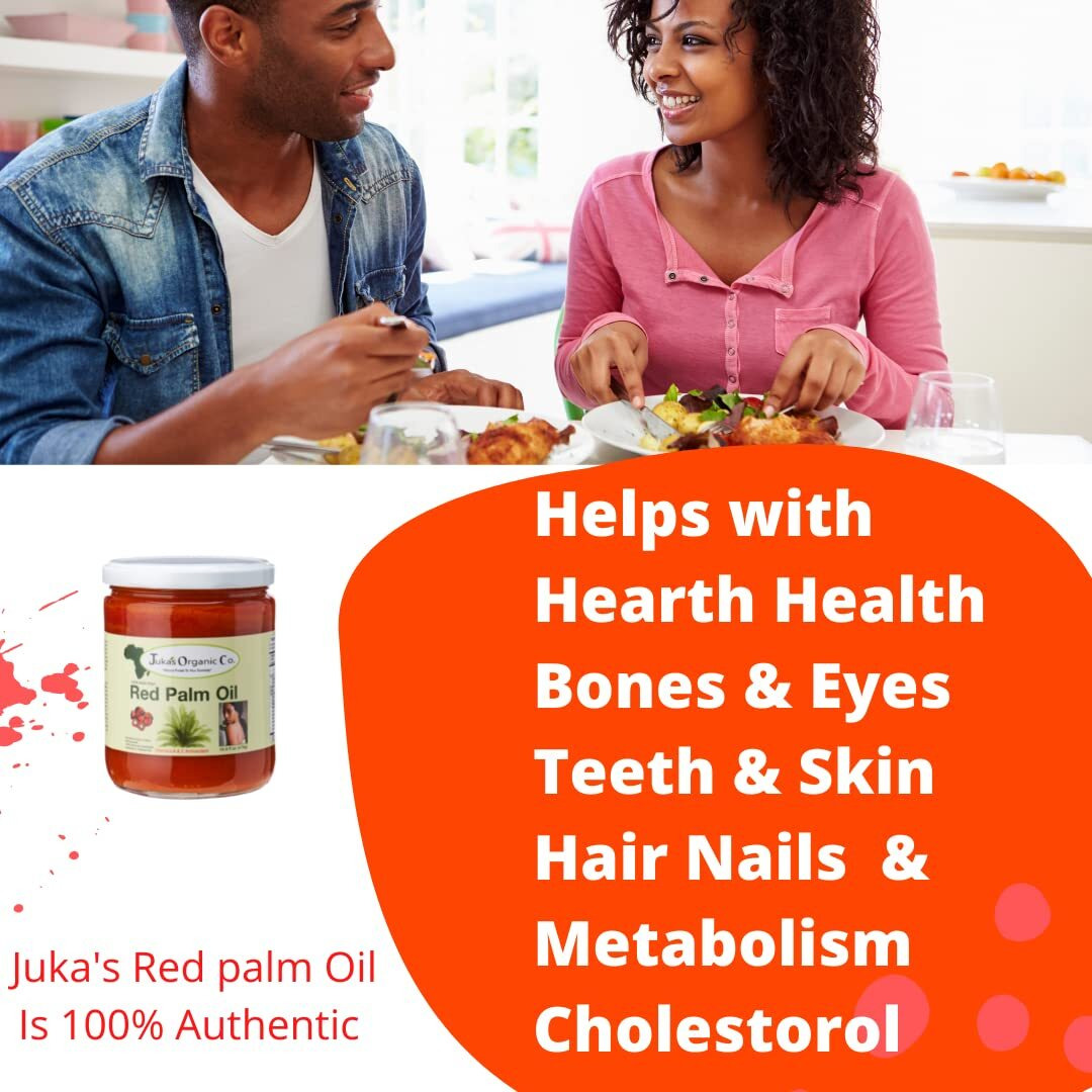 Juka's Red Palm Oil (100% Organic & Natural From Africa)(16.9 Fl Oz)