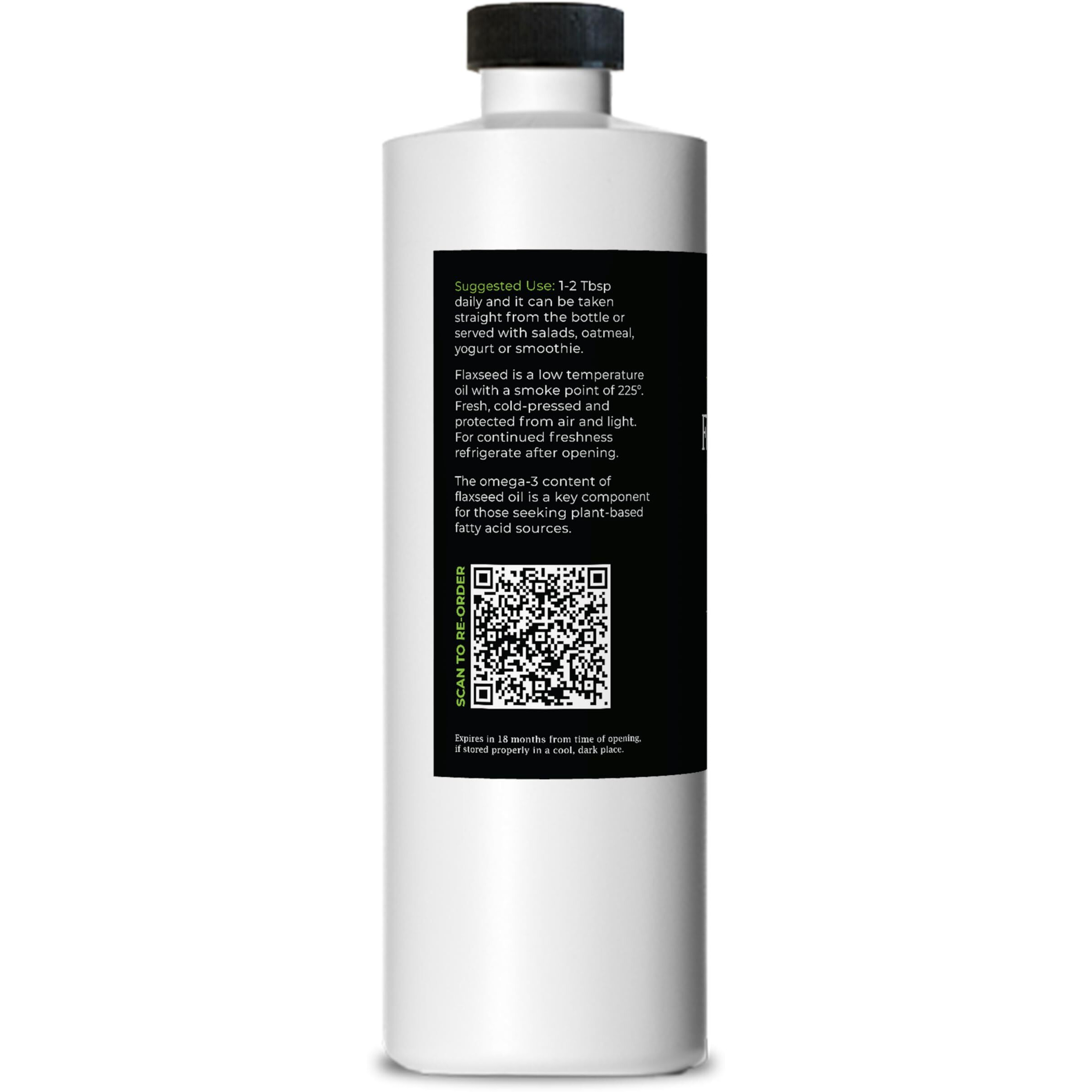 Greenive Flax Seed Oil Organically Grown100% Pure Cold Pressed High Vegan Omega Fatty Acids (16 Fl Oz)