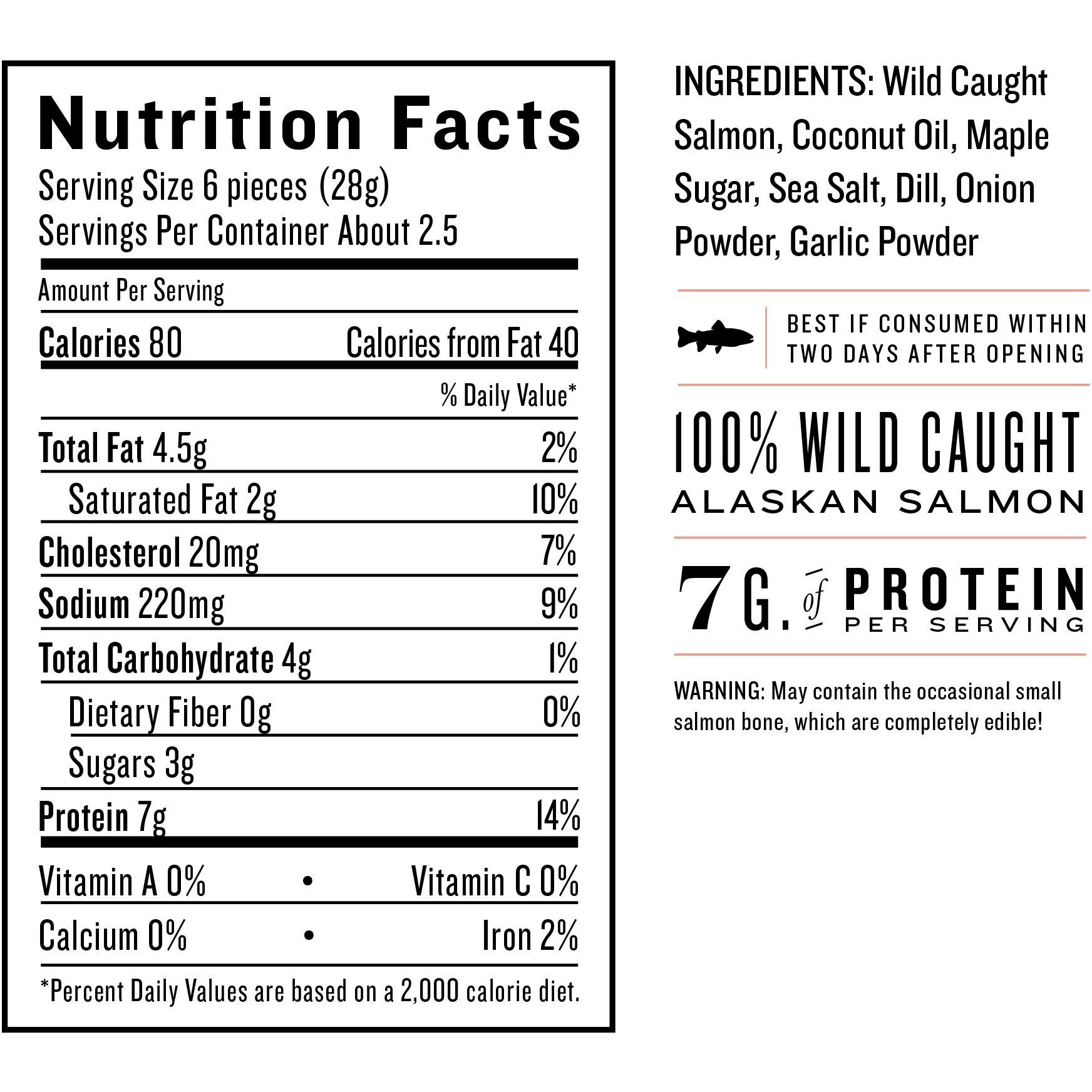 Epic Provisions Jerky Bites, 100% Wild Caught, Maple Glazed & Smoked, Alaskan Salmon, Coconut Oil 2.5 Oz. (4 Count)