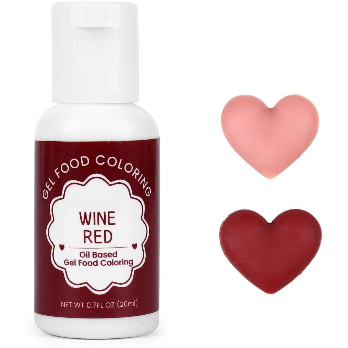 Oil Based Food Coloring For Chocolate, 20Ml Edible Wine Red Oil Based Food Coloring Gel For Cake Decorating, Sugar, Candy Melts, Baking, Cookies, Icing Frosting, Meringues, Cream- 0.7 Fl. Oz(Wine Red)