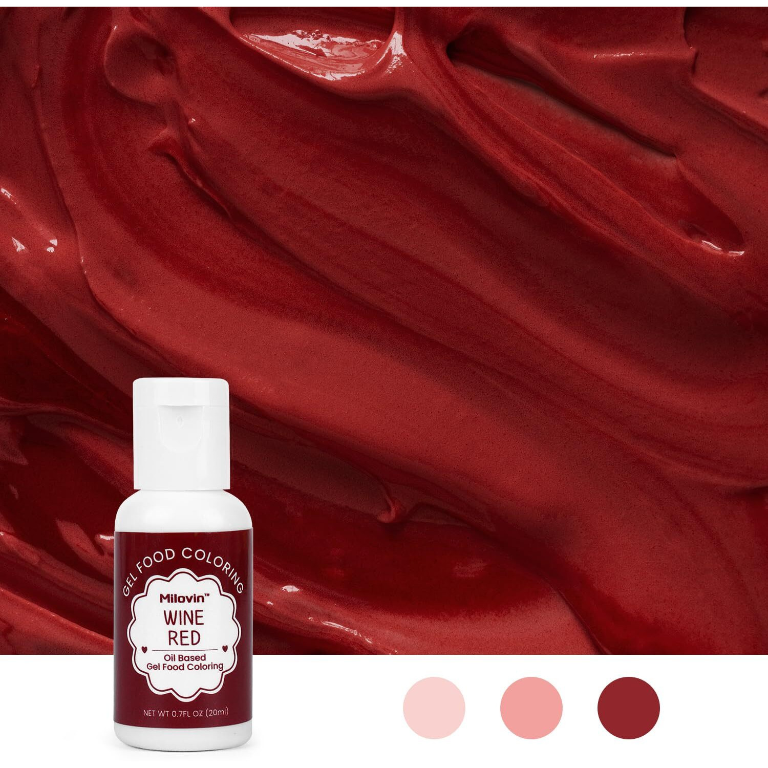 Oil Based Food Coloring For Chocolate, 20Ml Edible Wine Red Oil Based Food Coloring Gel For Cake Decorating, Sugar, Candy Melts, Baking, Cookies, Icing Frosting, Meringues, Cream- 0.7 Fl. Oz(Wine Red)