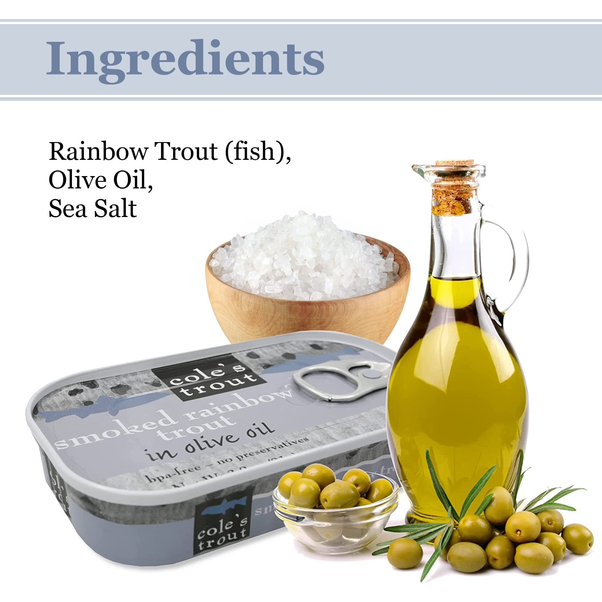 Coles - Smoked Trout Fillet With Extra Virgin Olive Oil | 3.2Oz Hand-Packed Canned Fish | High In Protein & Vitamin D | Preservative Free | Pack Of 10