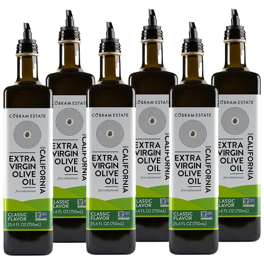 Cobram Estate California Classic Extra Virgin Olive Oil - First Cold Pressed, Non-Gmo, Keto Friendly, High In Antioxidants, Fruity & Balanced - Cold Pressed Olive Oil Bottle Evoo - 750 Ml (Pack Of 6)