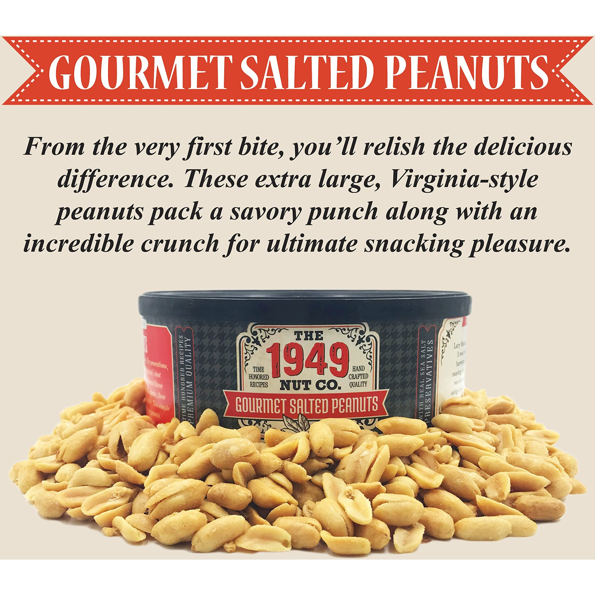 The 1949 Nut Co. Gourmet Salted Virginia Style Peanuts | Oil Roasted Fried With A Unique Crispy Crunch | Extra-Large, Hand-Cooked In The Usa With An Old Family Recipe, 20 Oz.